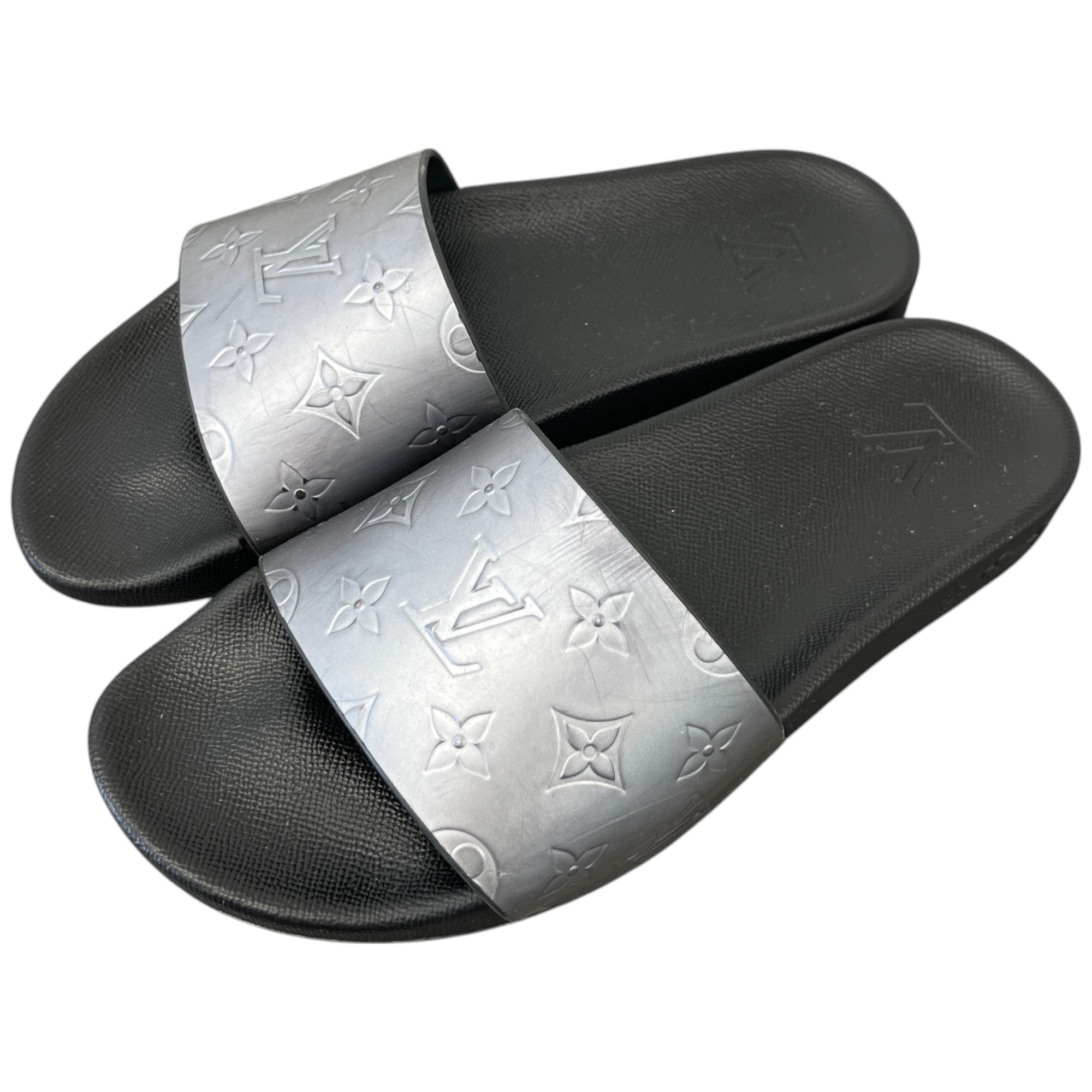 Men's Monogram Waterfront Slides Silver Size EU 41 / UK 7