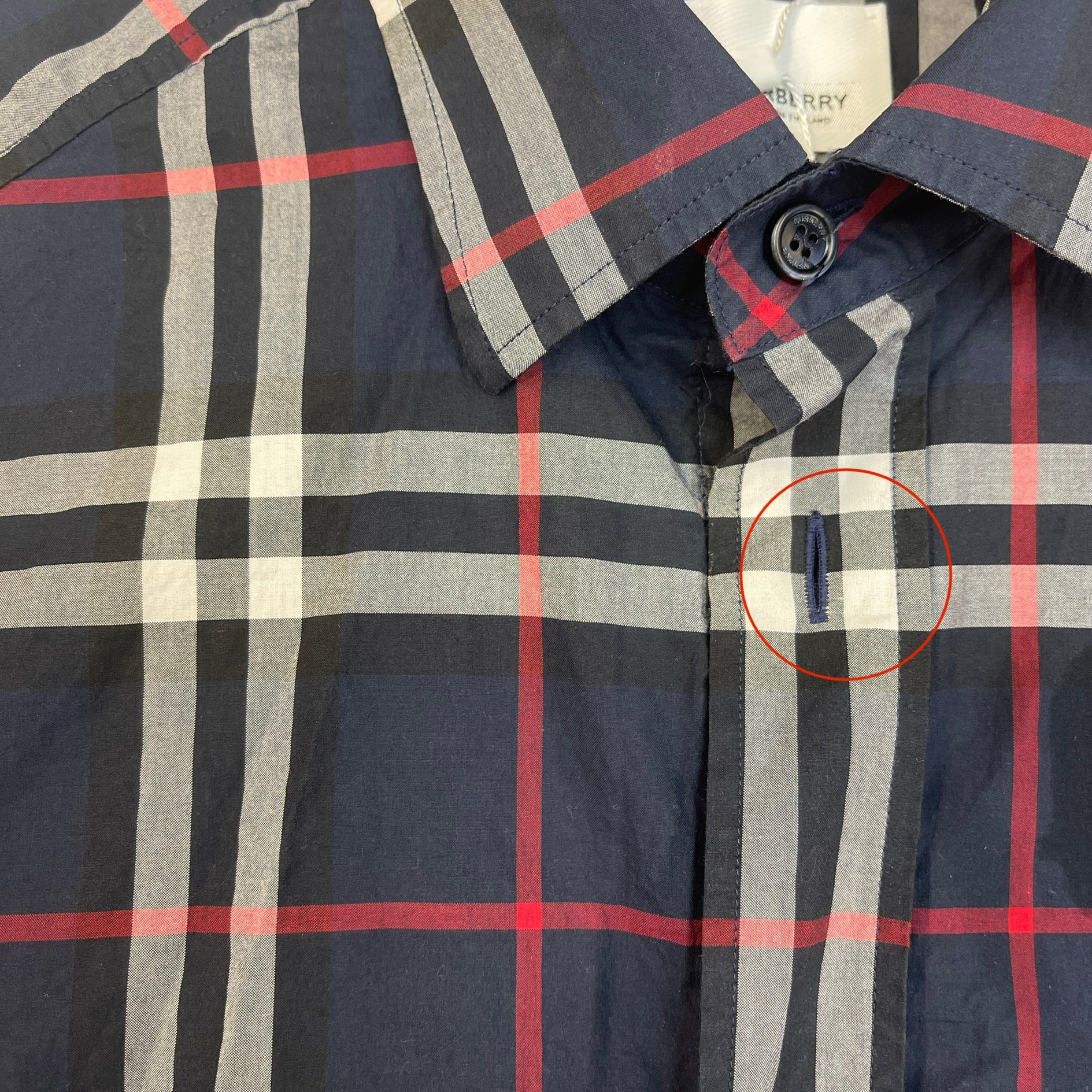Men's Checkered Shirt Navy Size S
