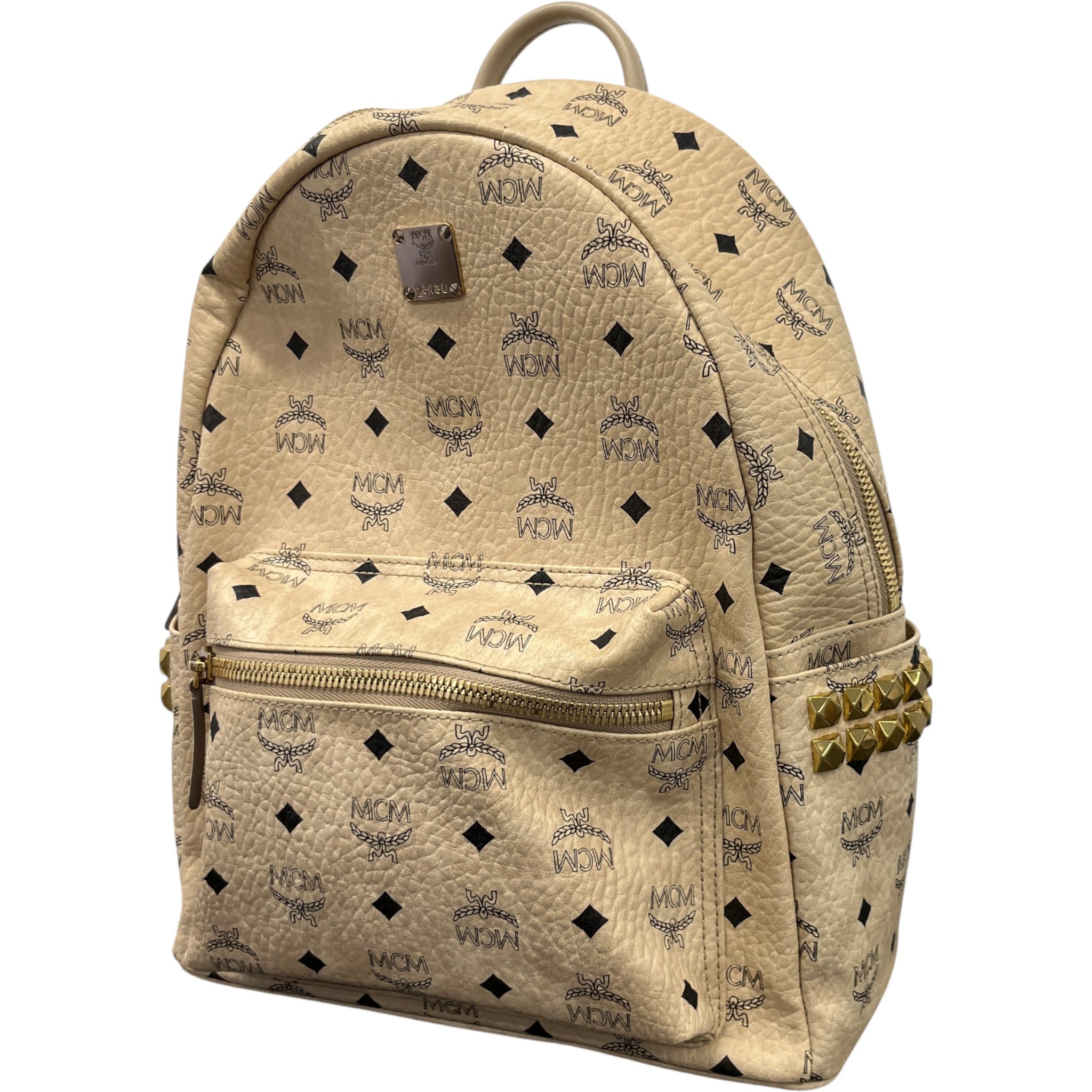 Men's Stark Side Studs Backpack Beige