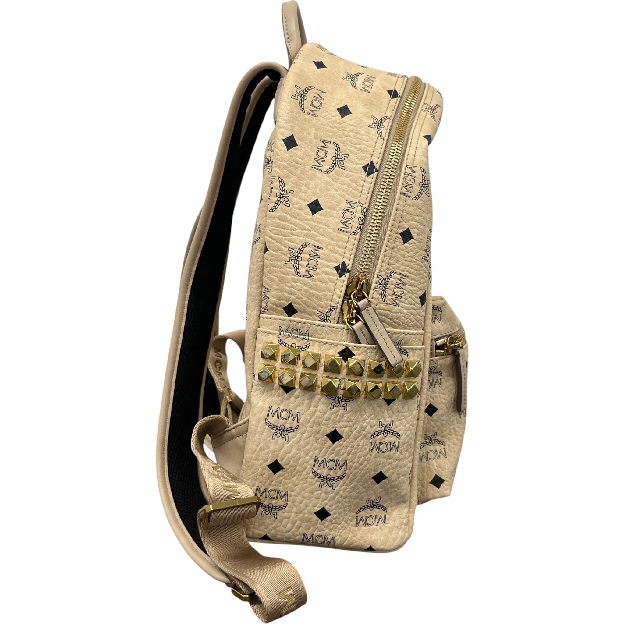 Men's Stark Side Studs Backpack Beige