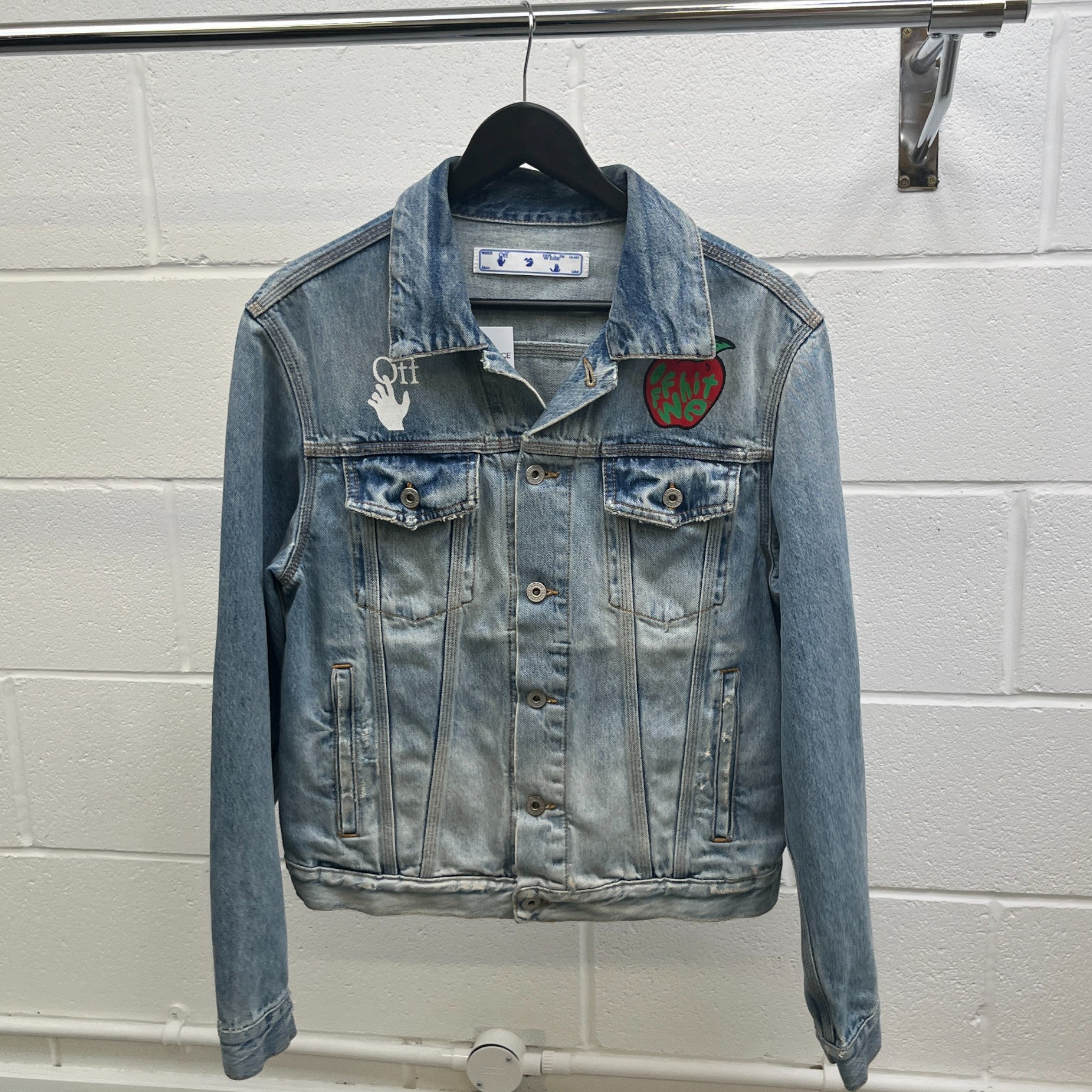 Men's Apple Logo Denim Jacket Blue Size S