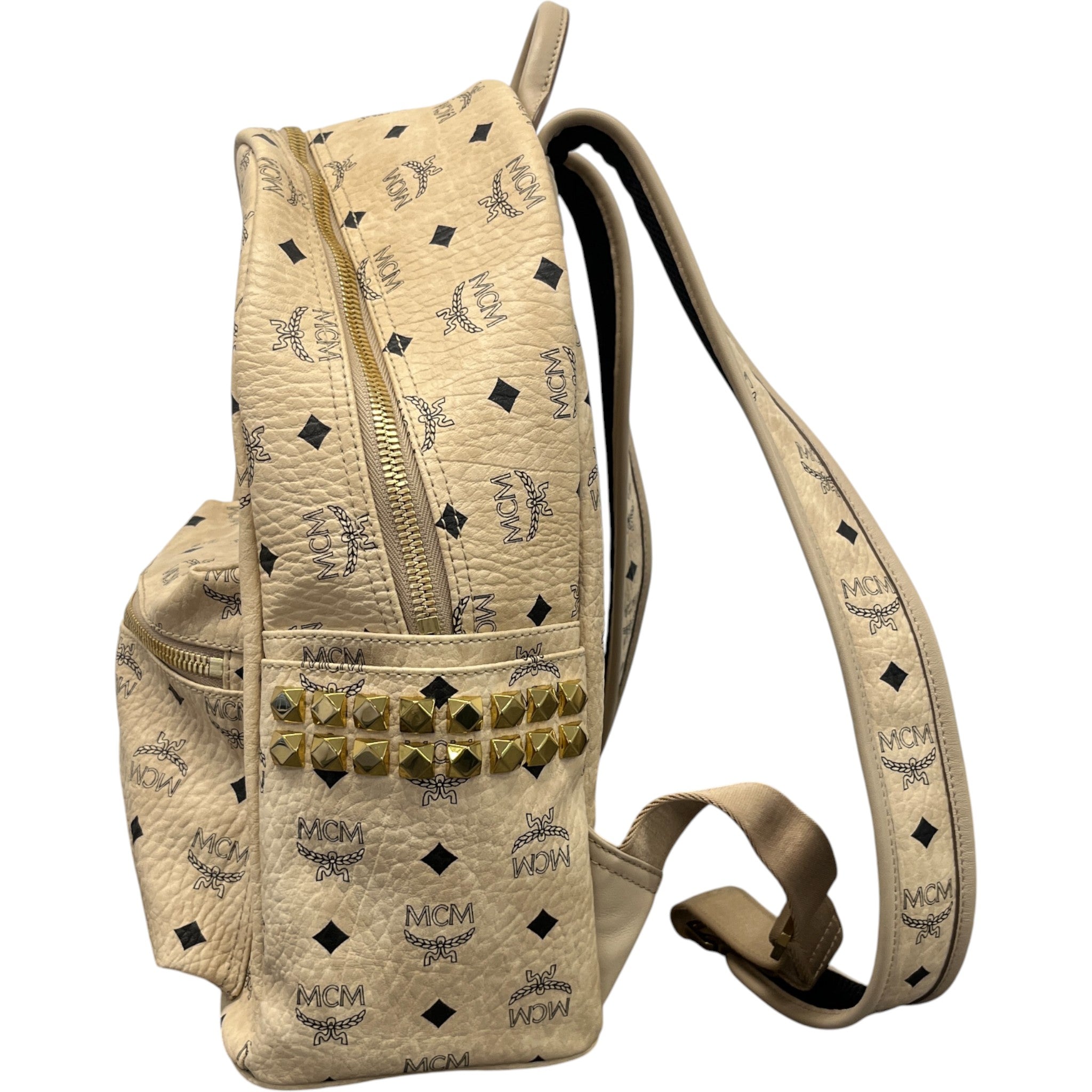 Men's Stark Side Studs Backpack Beige