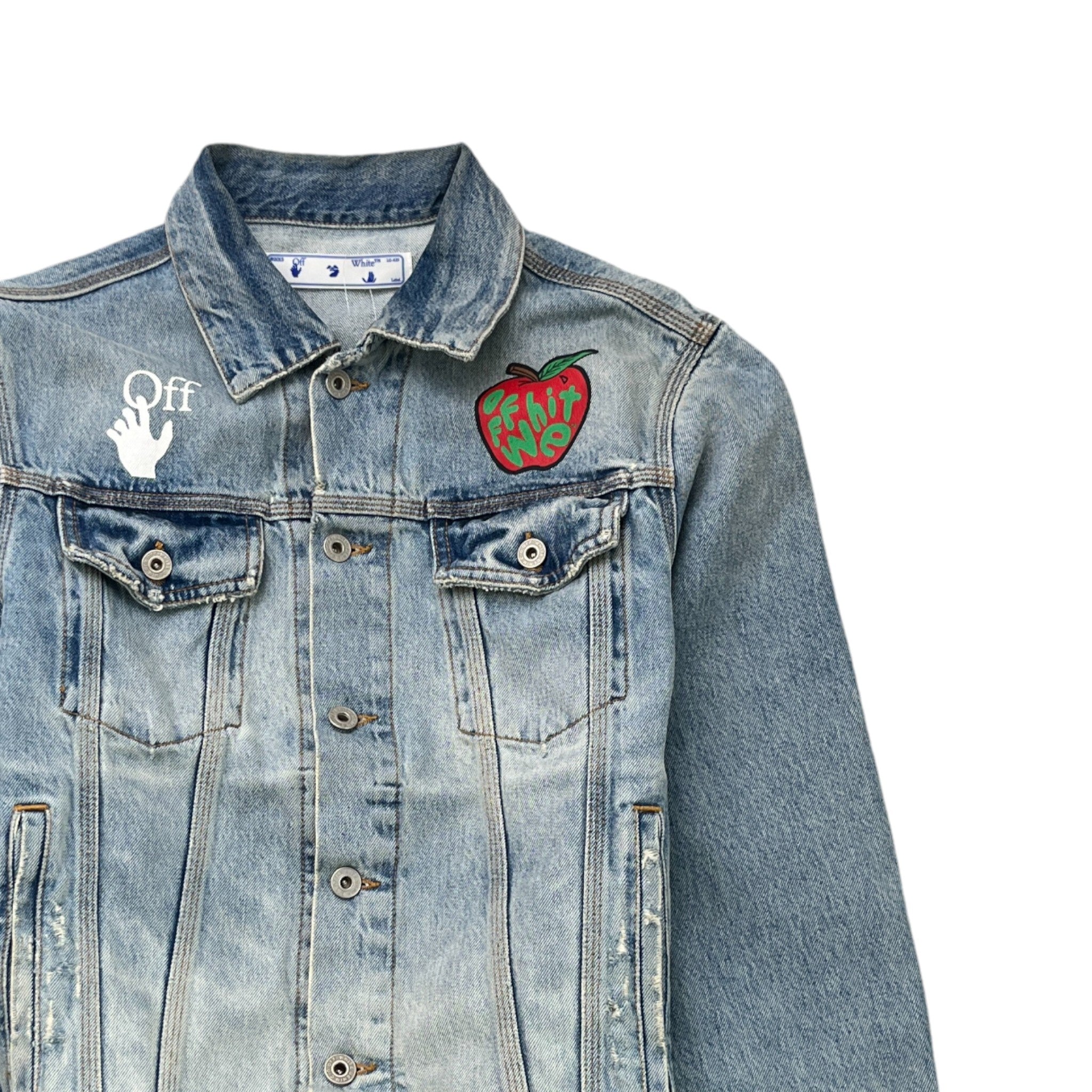 Men's Apple Logo Denim Jacket Blue Size S