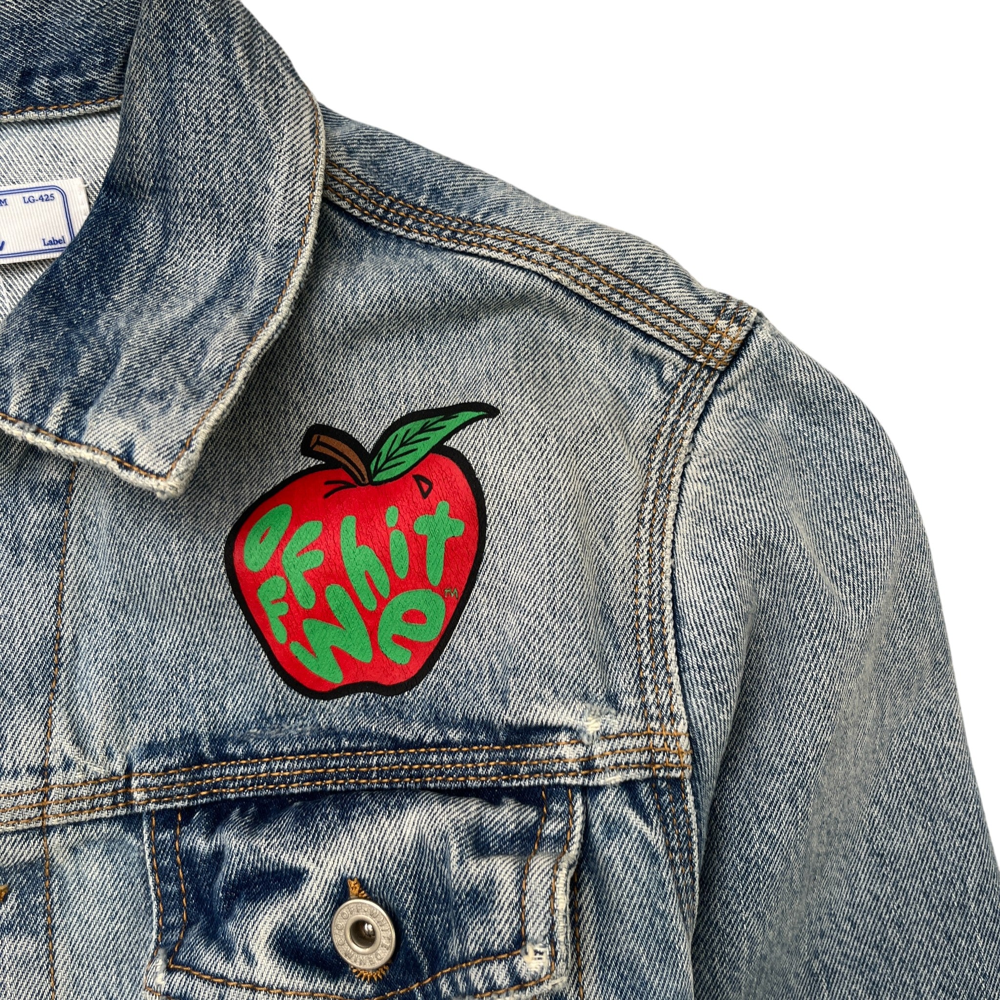 Men's Apple Logo Denim Jacket Blue Size S