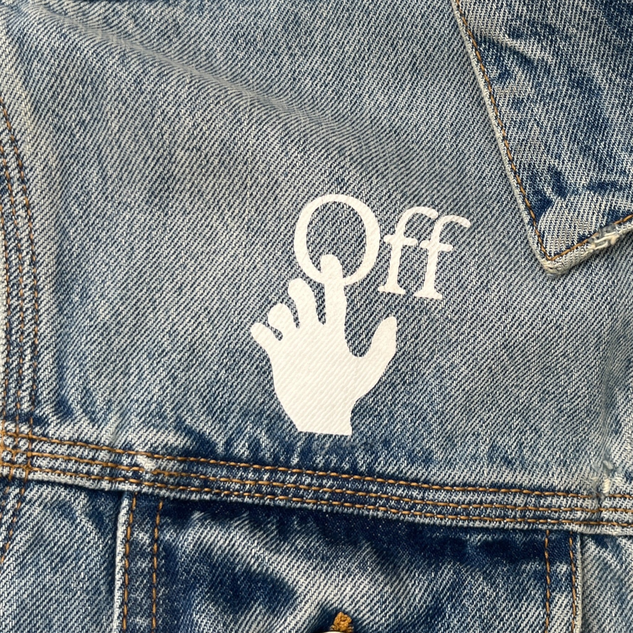 Men's Apple Logo Denim Jacket Blue Size S