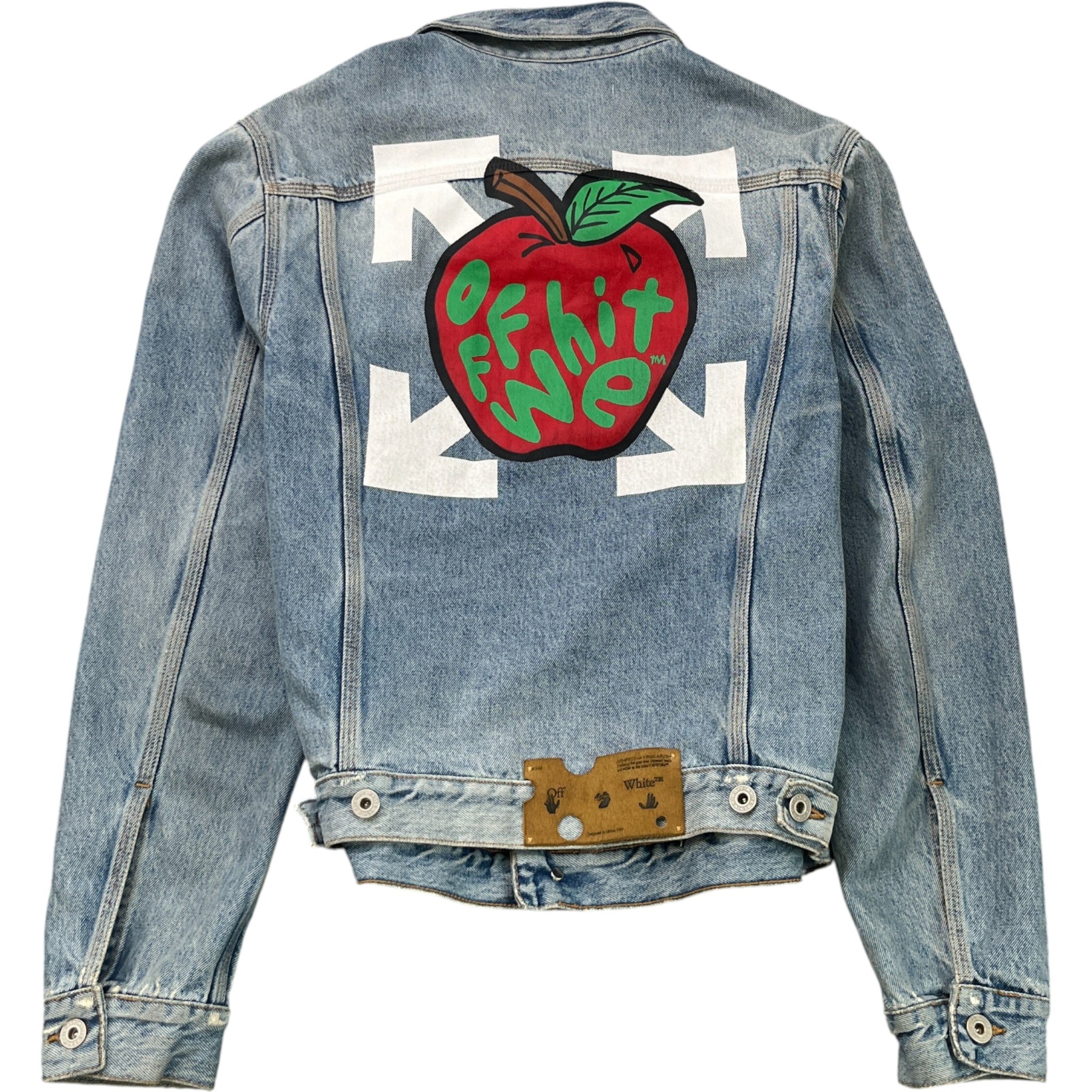 Men's Apple Logo Denim Jacket Blue Size S