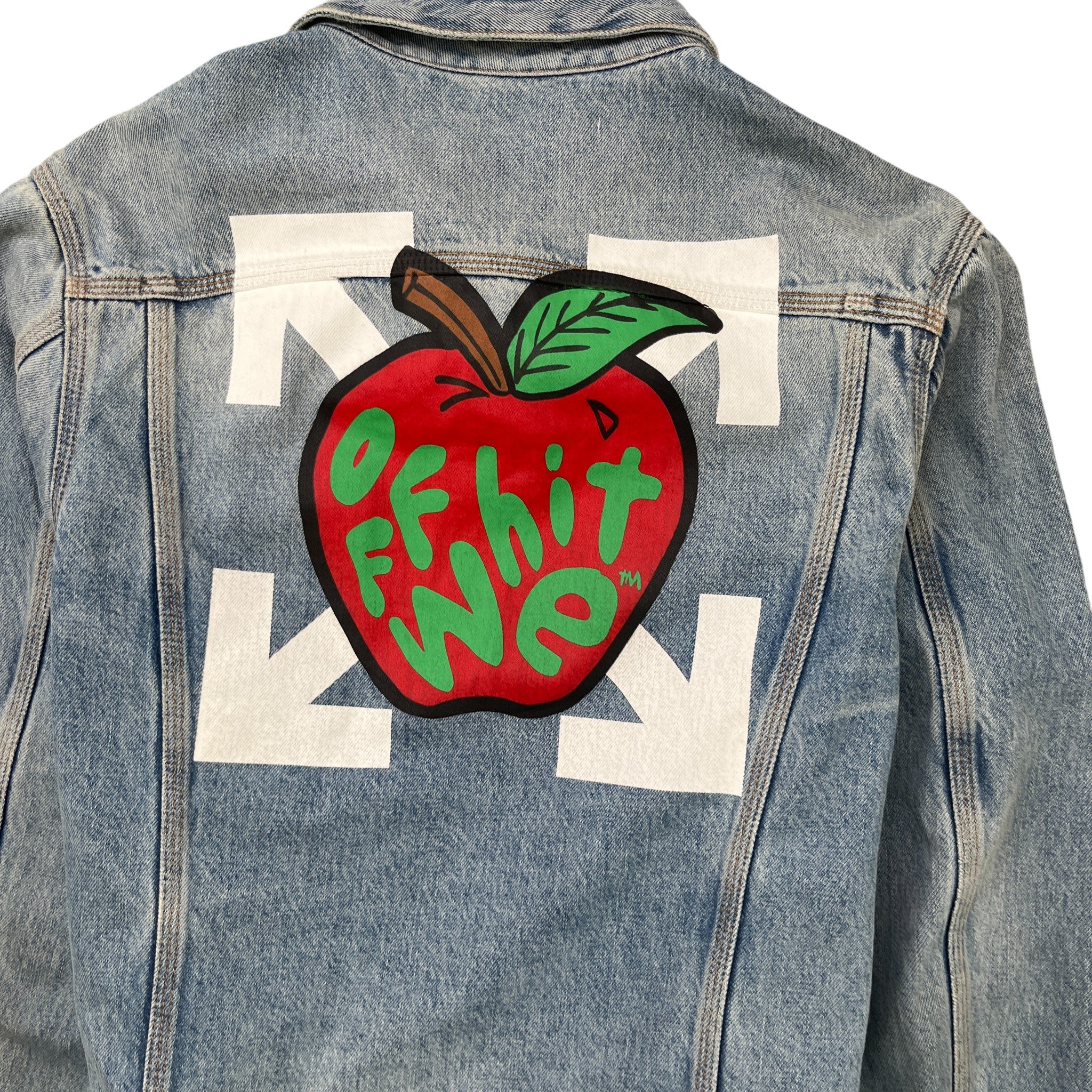 Men's Apple Logo Denim Jacket Blue Size S