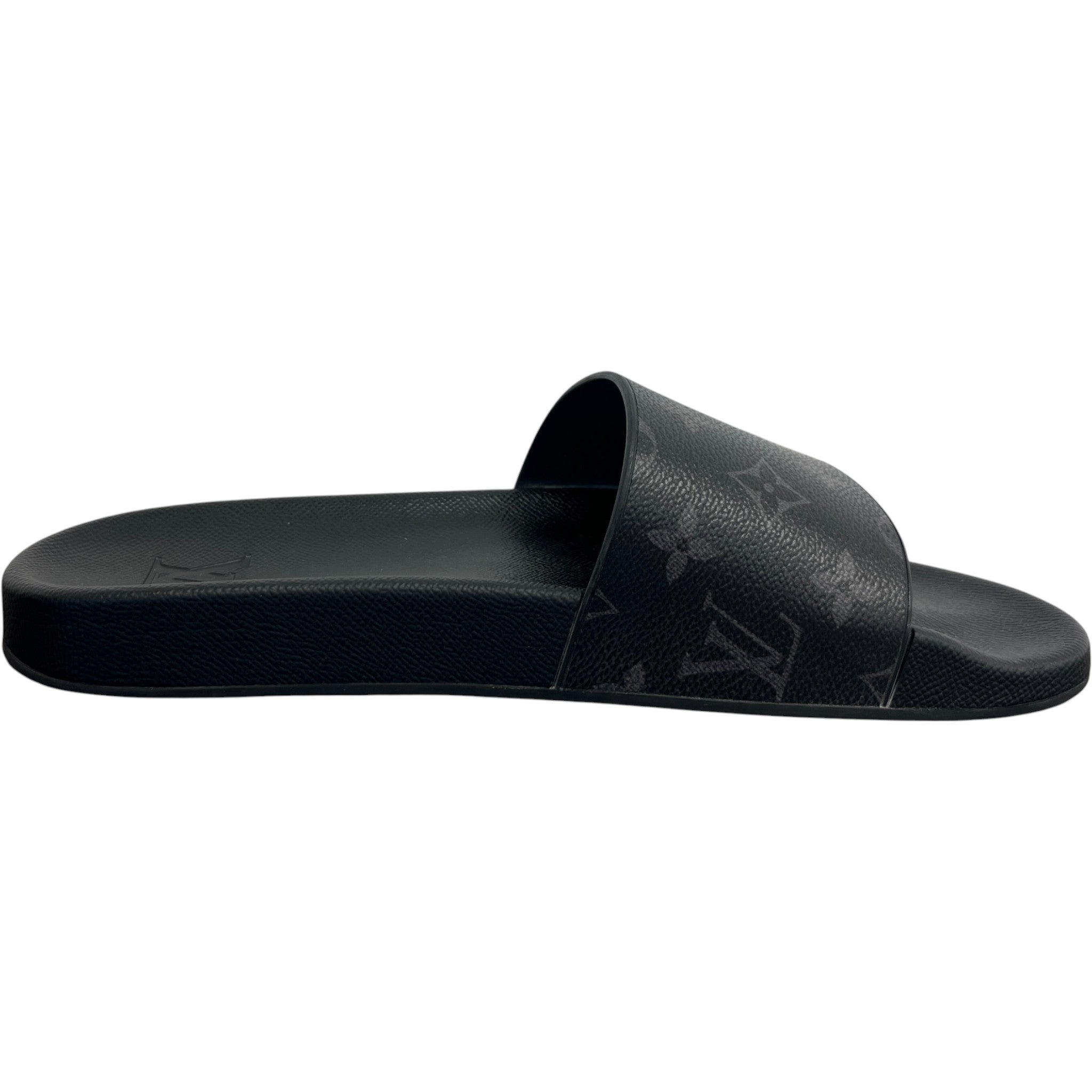 Men's Monogram Eclipse Waterfront Mules Slides Black Size EU 41 / UK 7