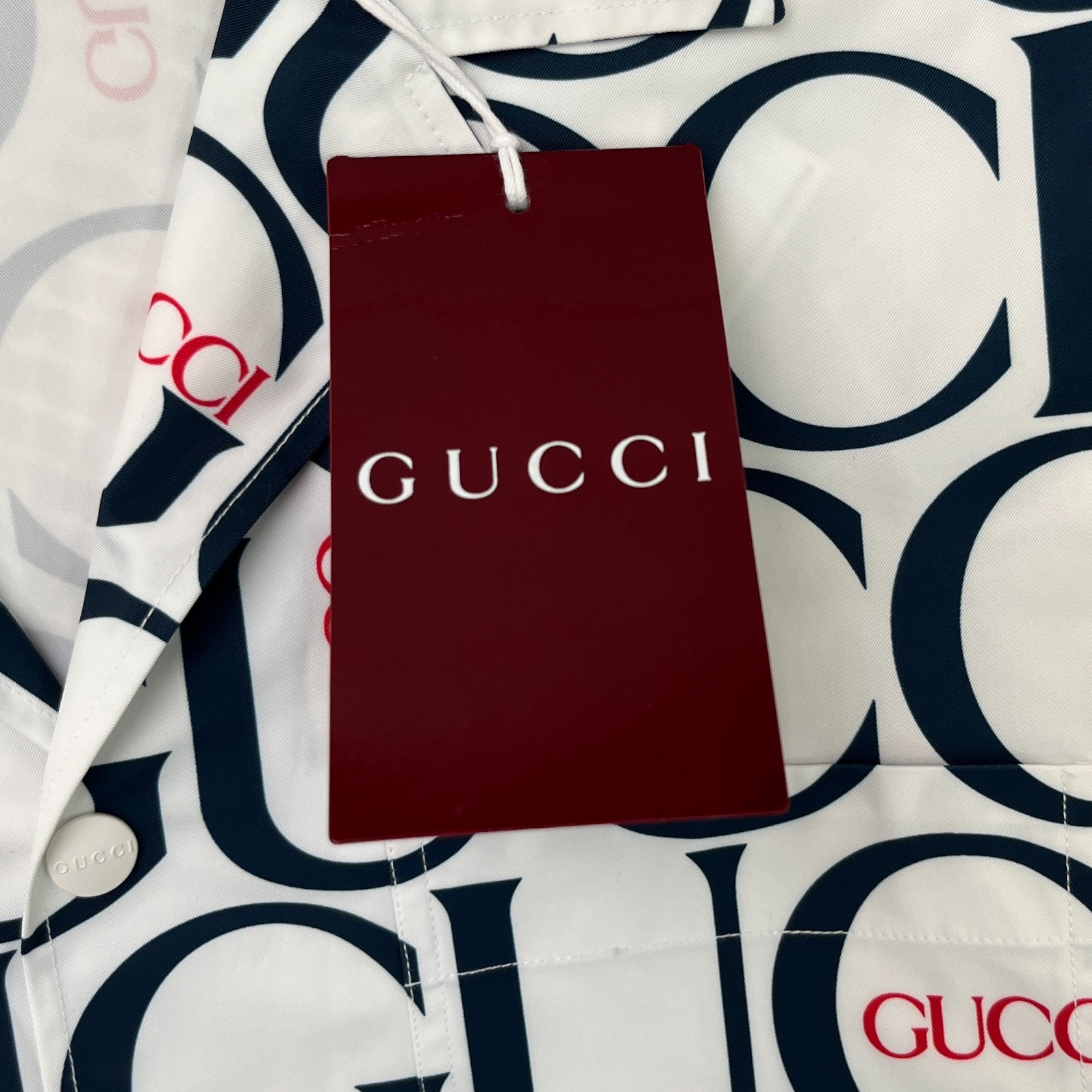 Men's Logo Bowling Shirt White Size IT 52 / UK XL