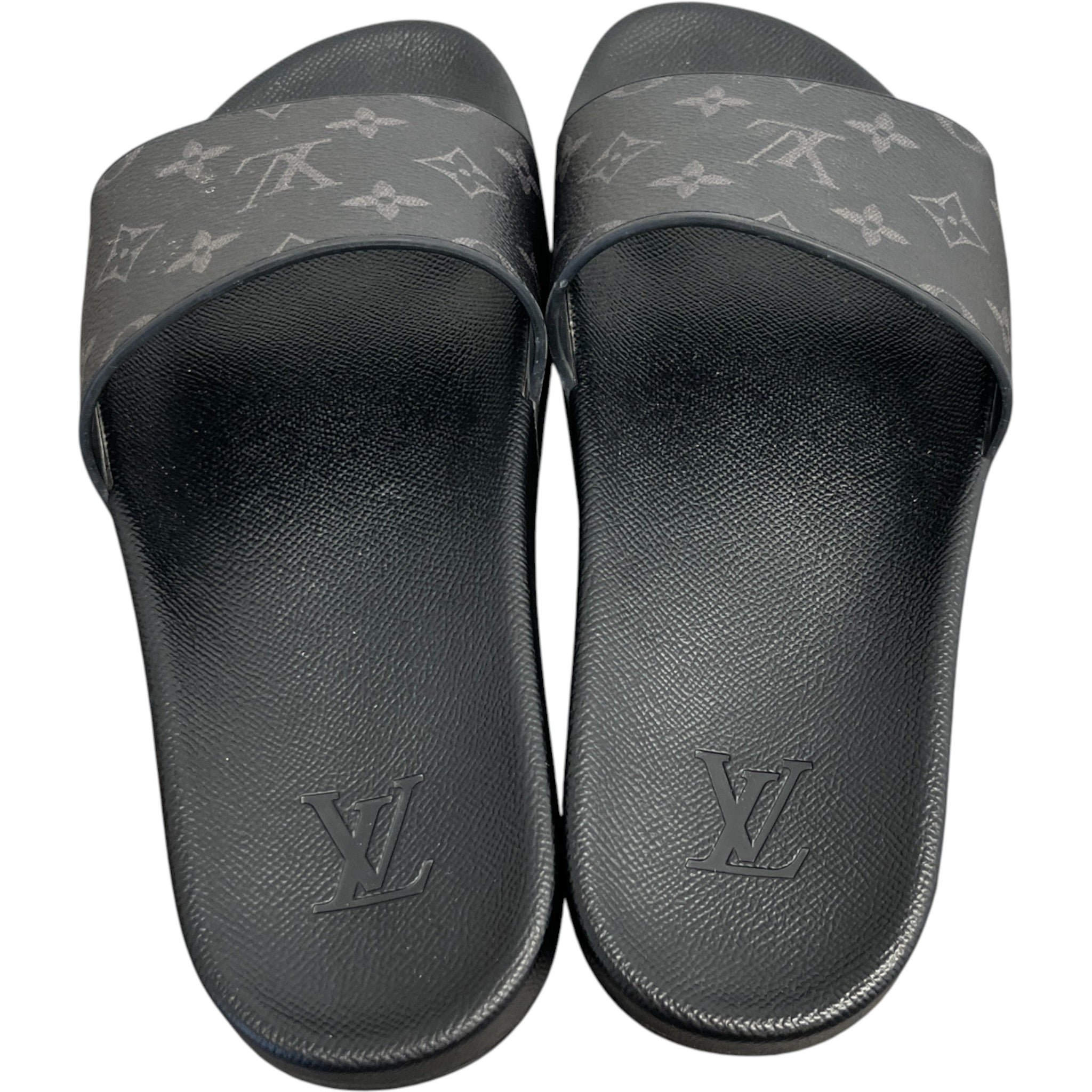 Men's Monogram Eclipse Waterfront Mules Slides Black Size EU 41 / UK 7