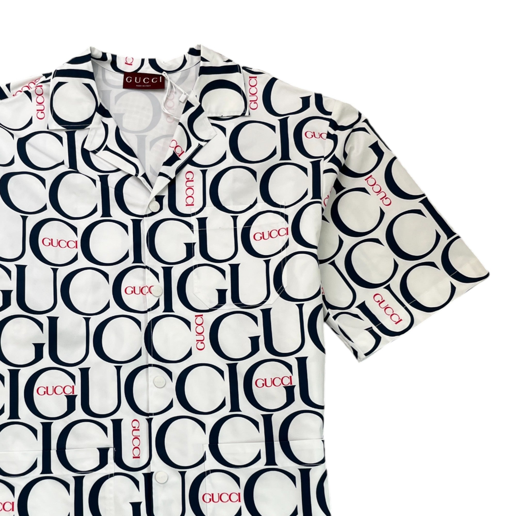 Men's Logo Bowling Shirt White Size IT 52 / UK XL