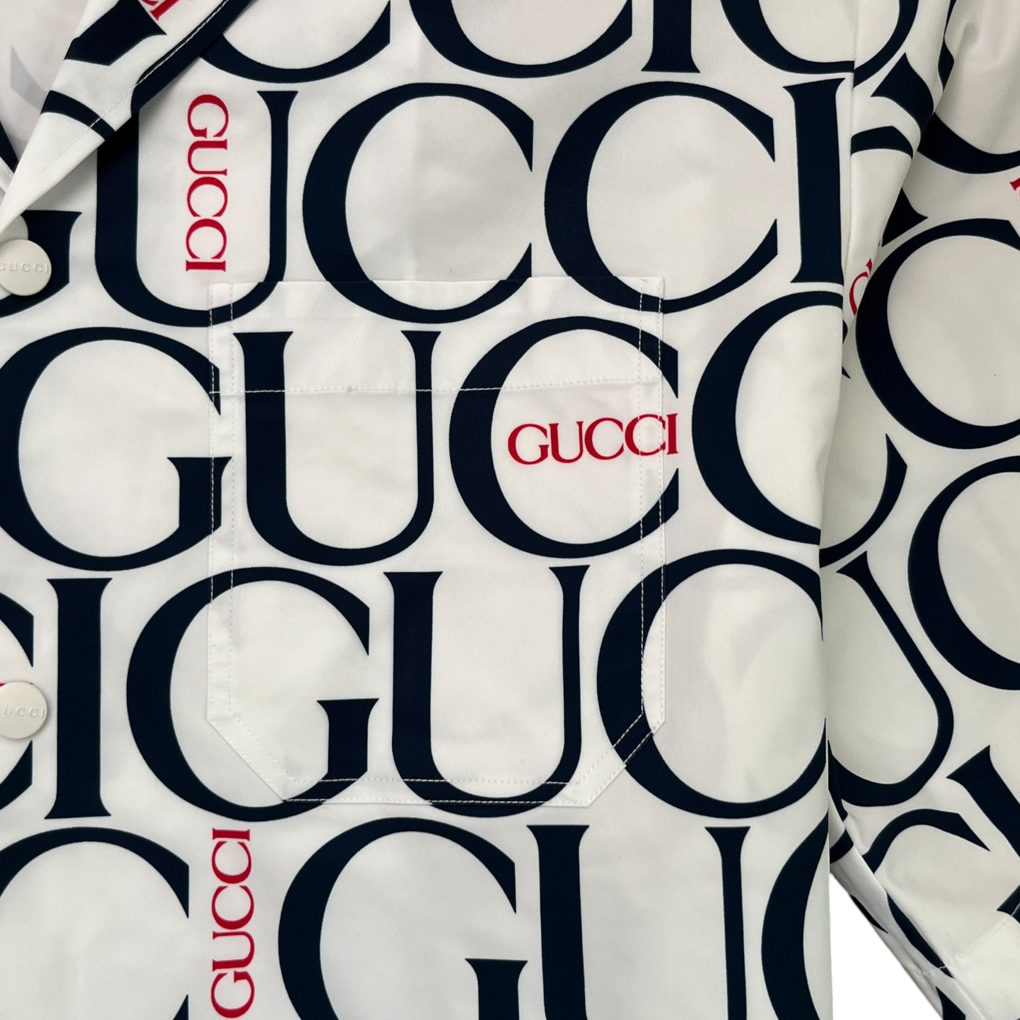 Men's Logo Bowling Shirt White Size IT 52 / UK XL