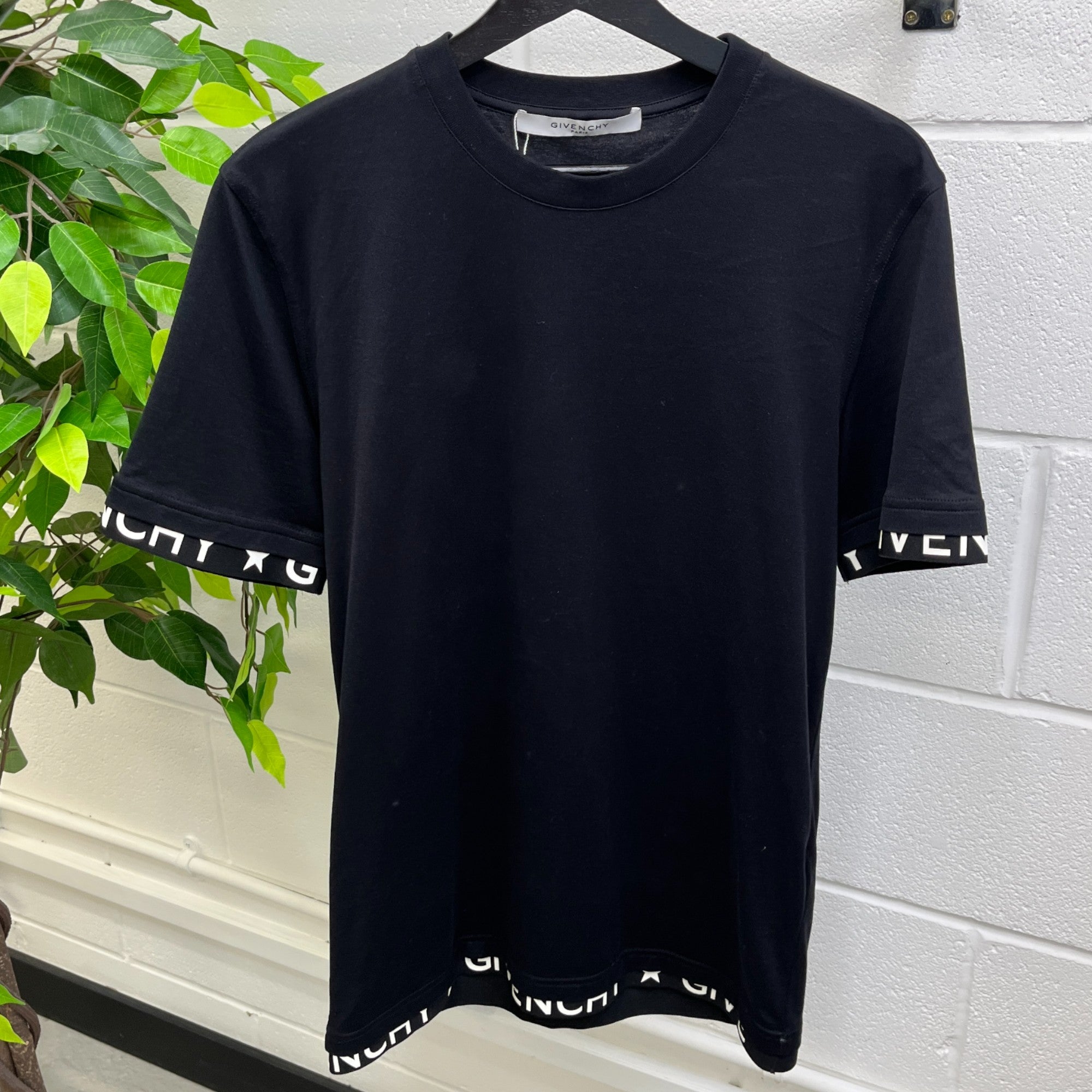 Men's Tape Logo T-Shirt Black Size S