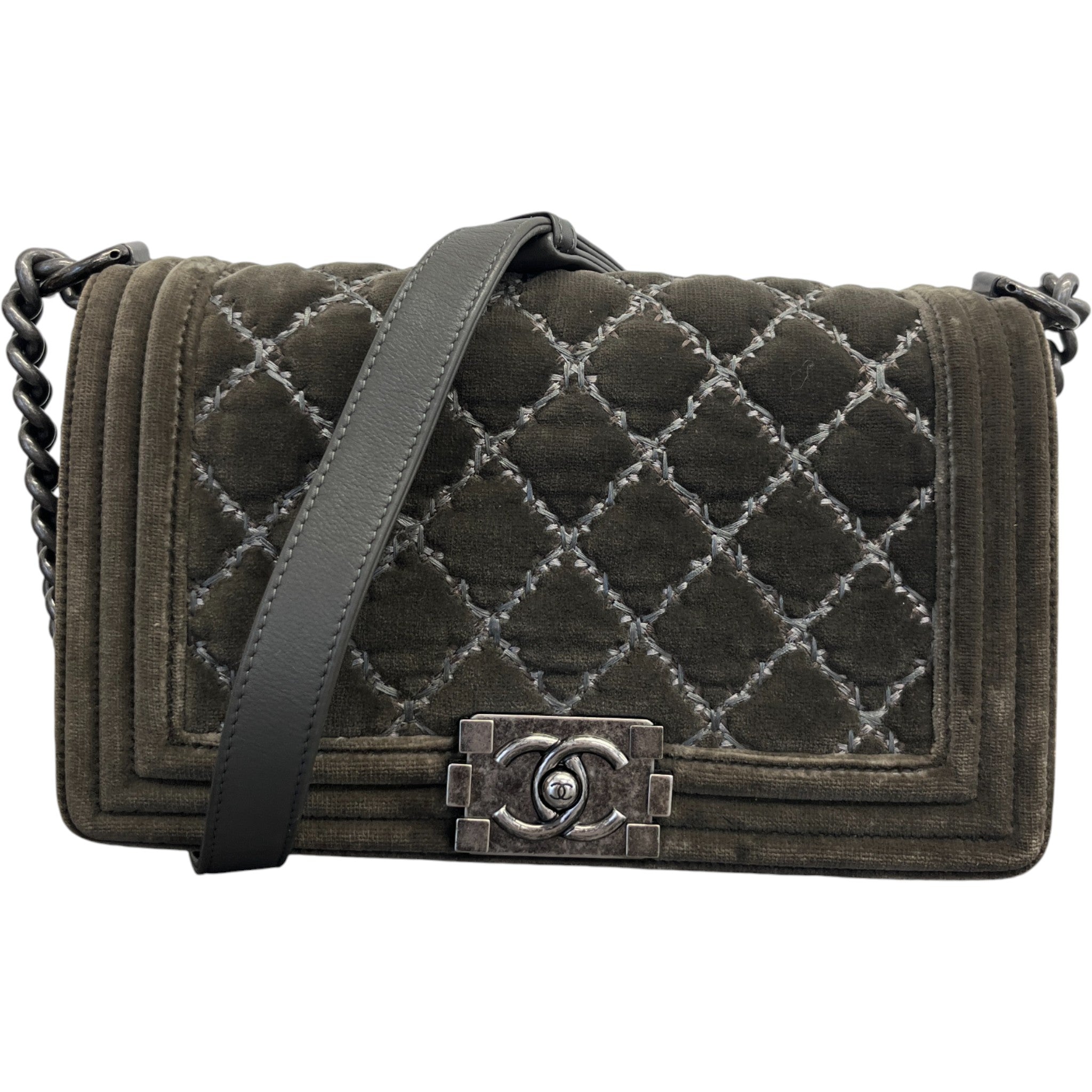 Women's Old Medium Boy Bag Grey