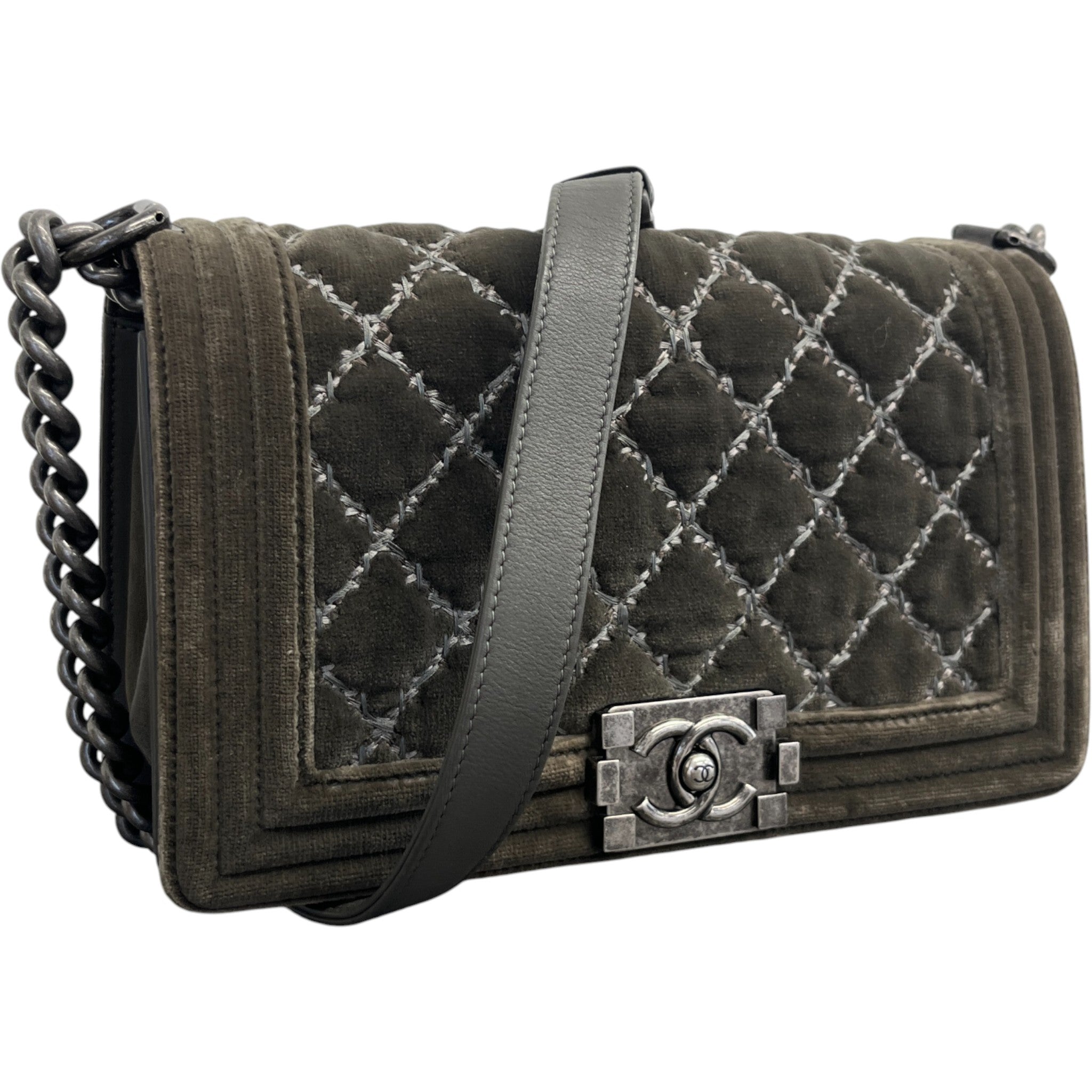 Women's Old Medium Boy Bag Grey