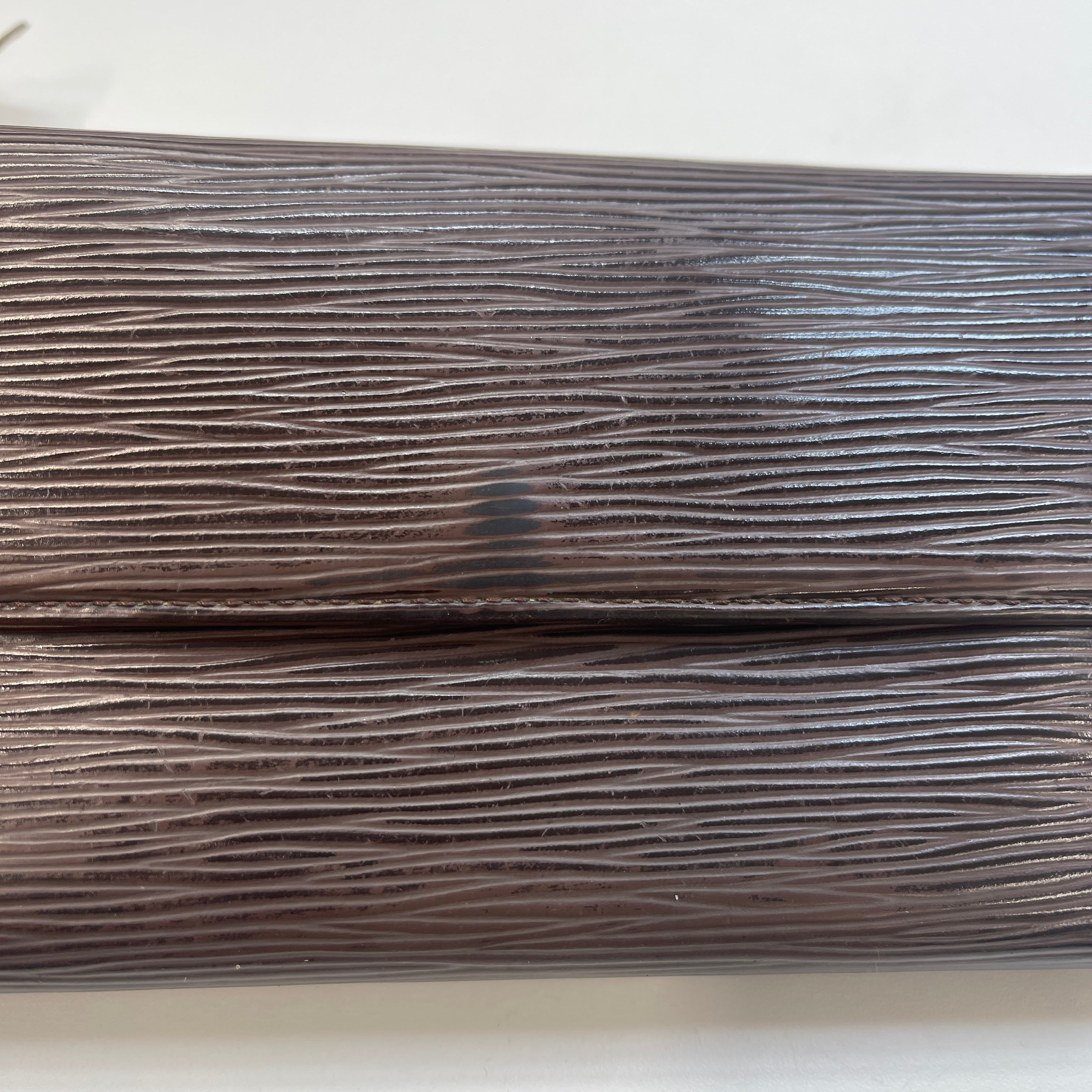 Women's Epi Leather Wallet Brown