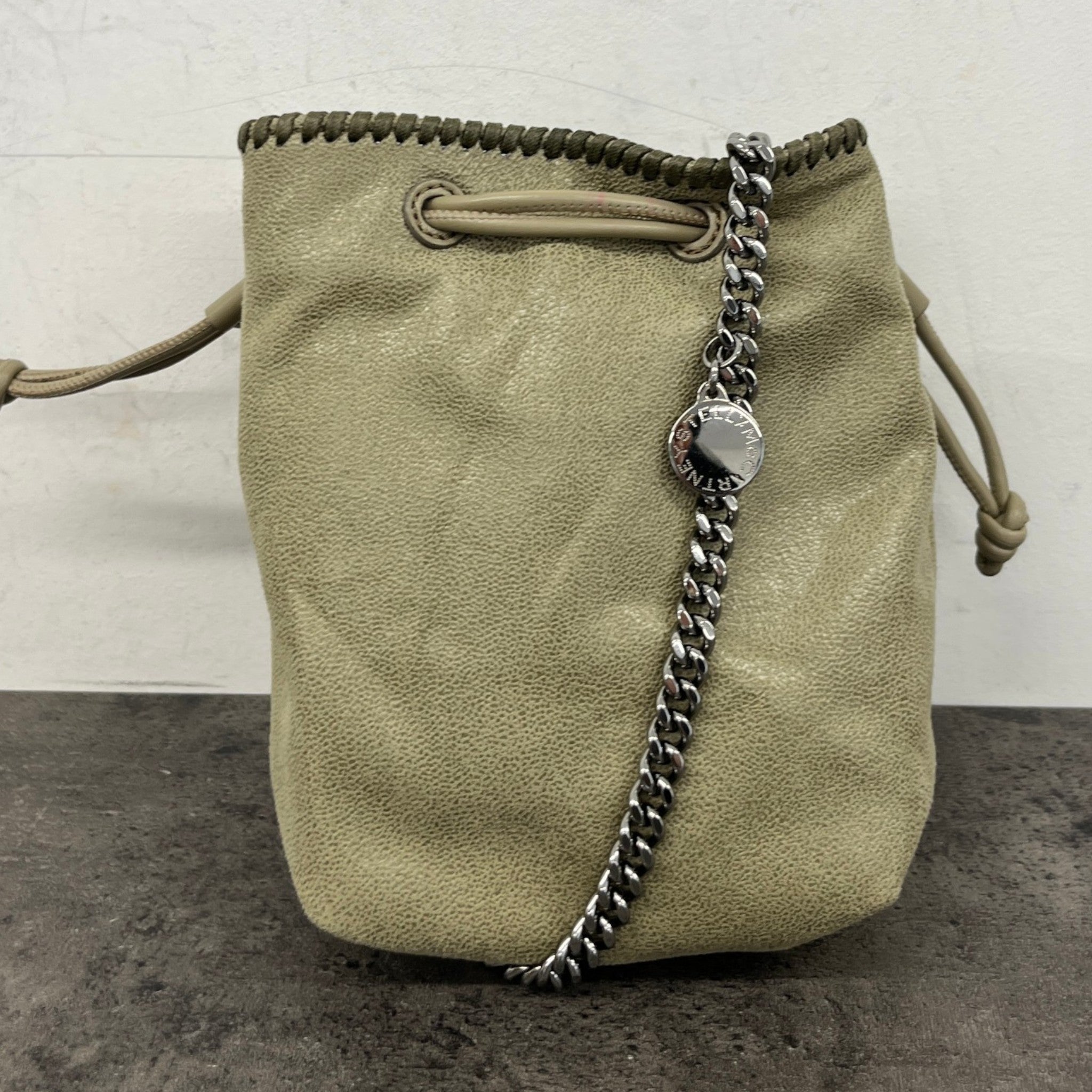 Women's Falabella Chain Bucket Bag Khaki
