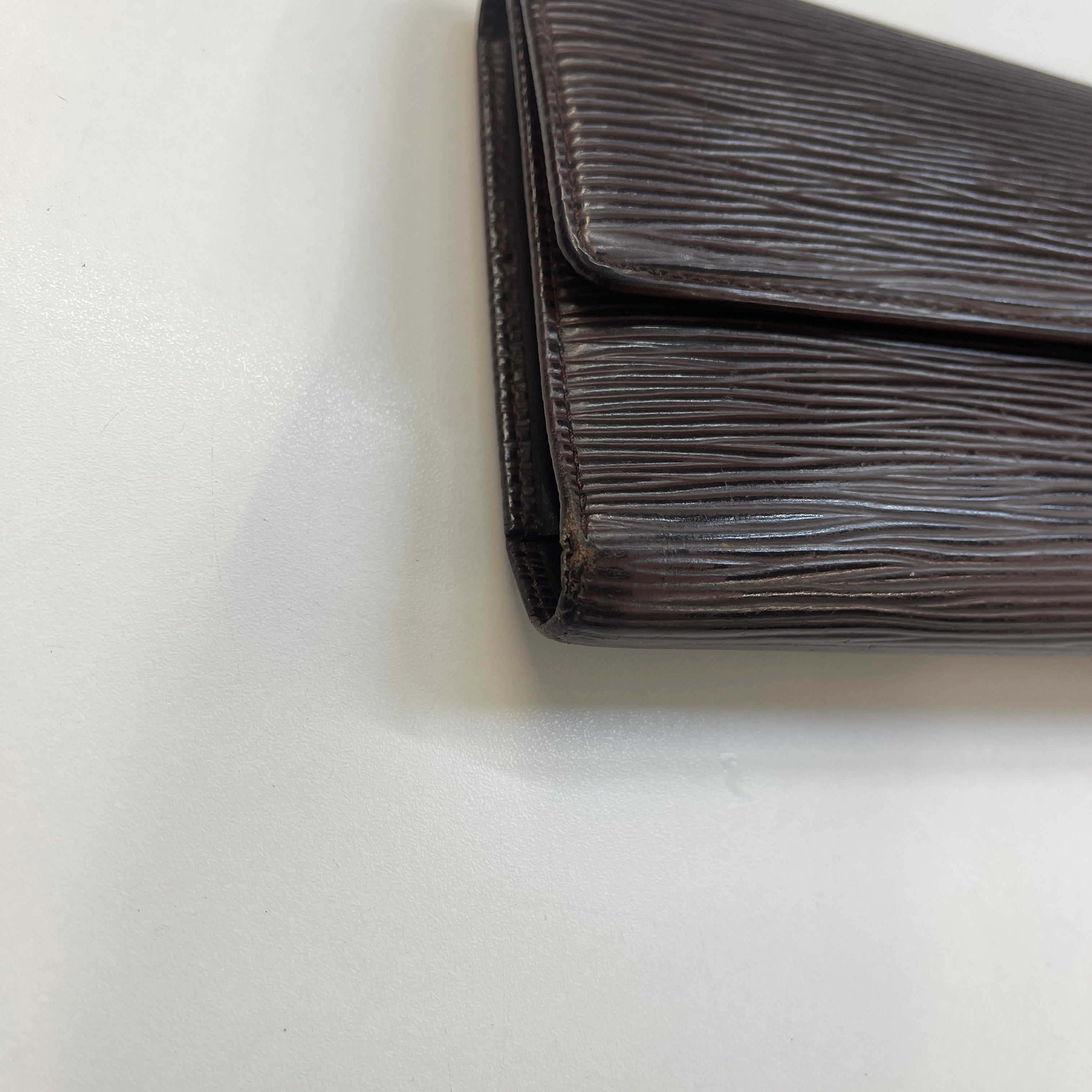 Women's Epi Leather Wallet Brown