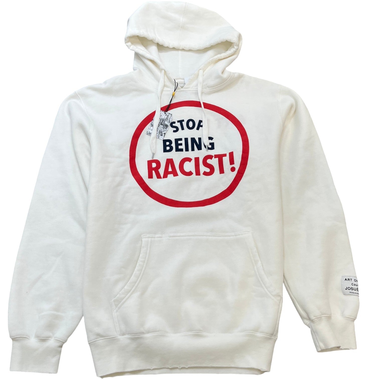 Men's Stop Being Racist Reversible Atk Hoodie White Size L