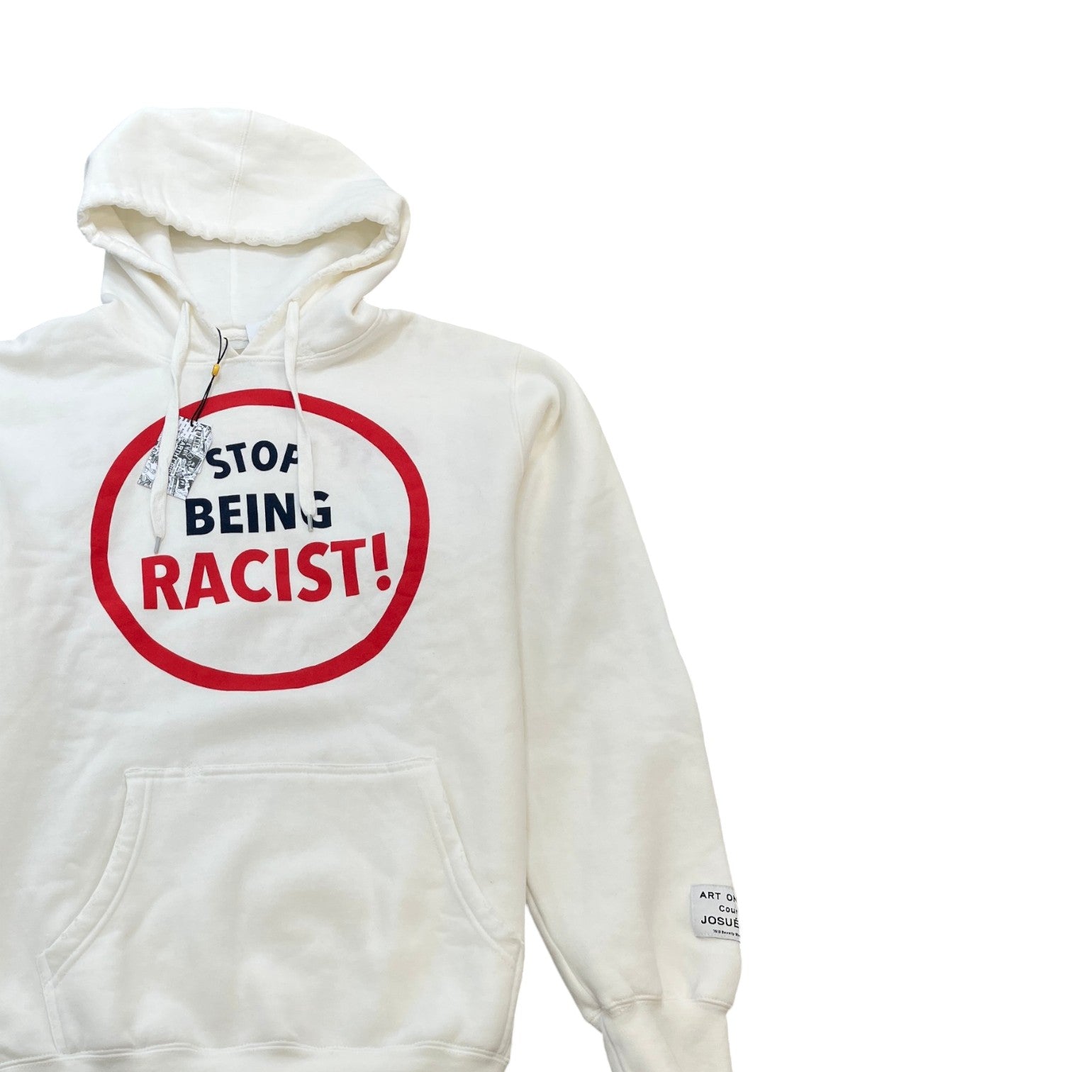Men's Stop Being Racist Reversible Atk Hoodie White Size L