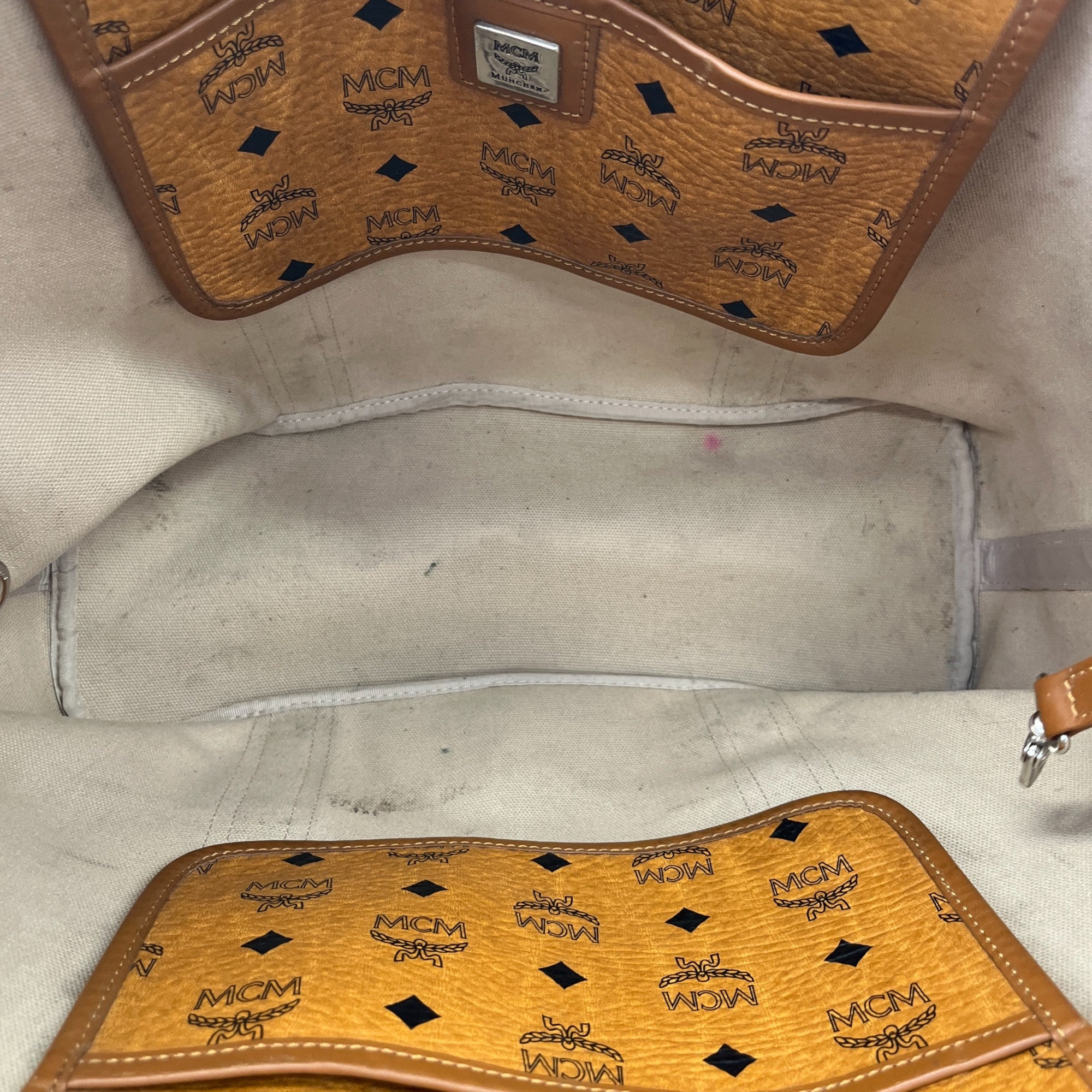 Men's Logo Print Handbag Brown