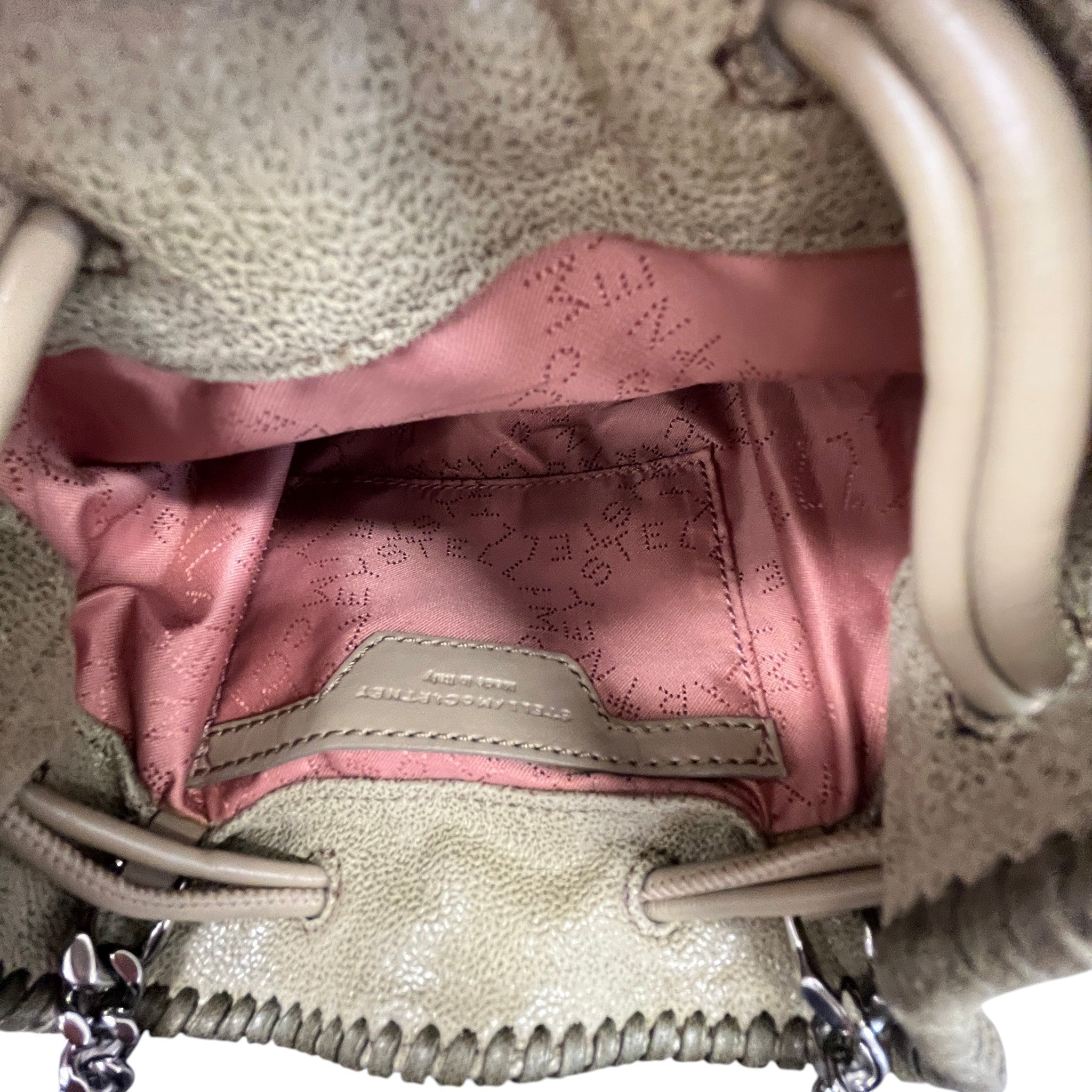 Women's Falabella Chain Bucket Bag Khaki