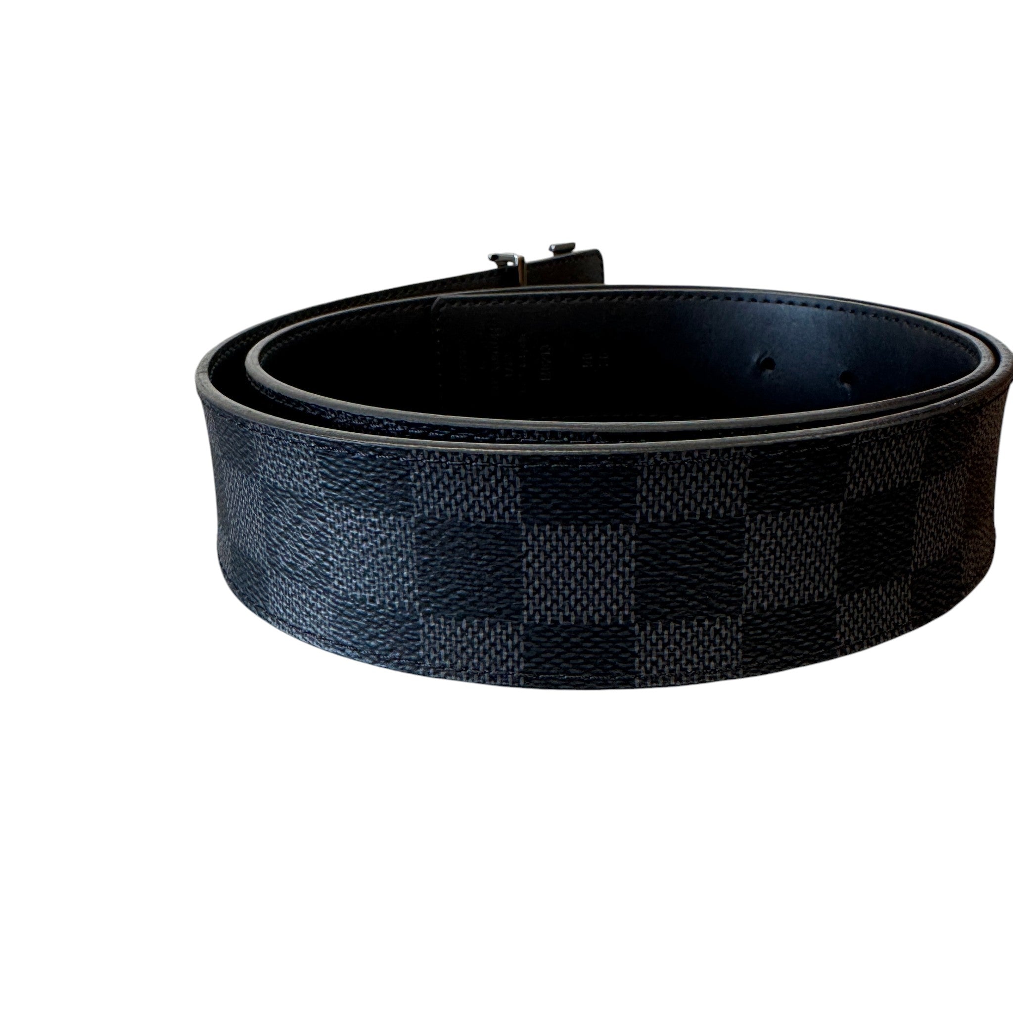 Men's Reversible Lv Initials Belt Black Size Waist 36"