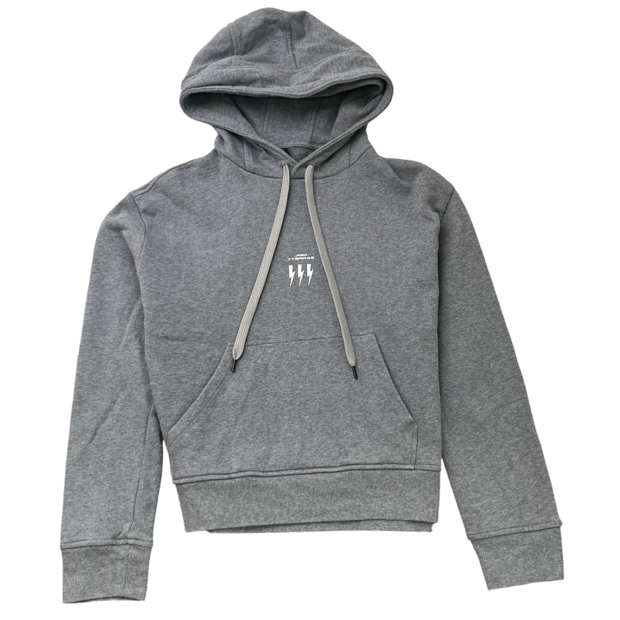 Men's Triple Lighting Bolt Logo Hoodie Grey Size M