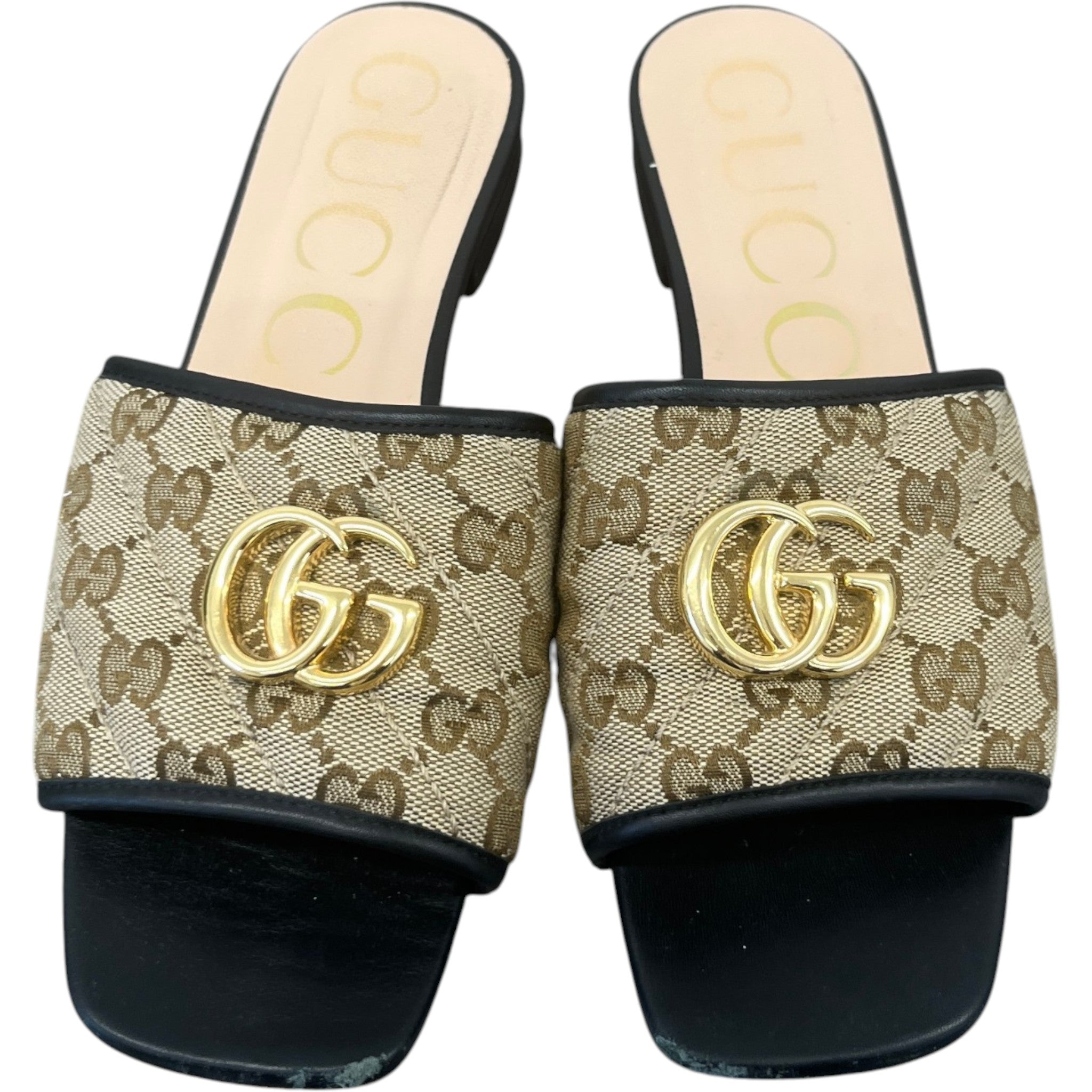 Women's Gg Marmont Sandals Beige Size EU 37.5 / UK 4.5
