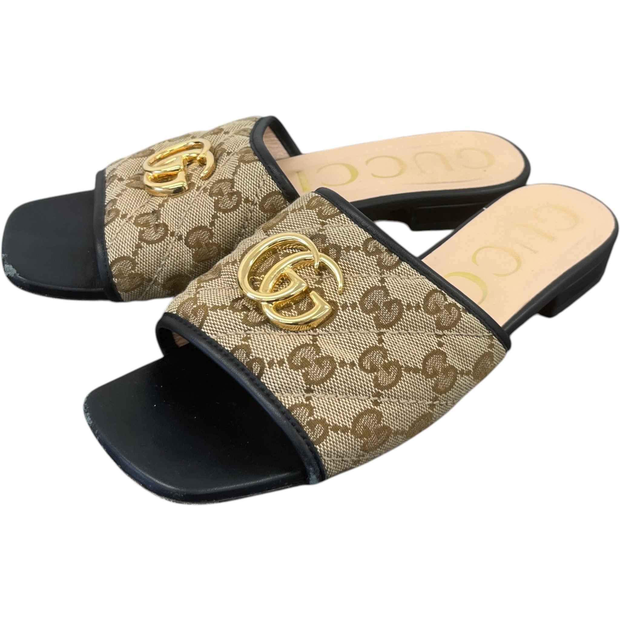 Women's Gg Marmont Sandals Beige Size EU 37.5 / UK 4.5