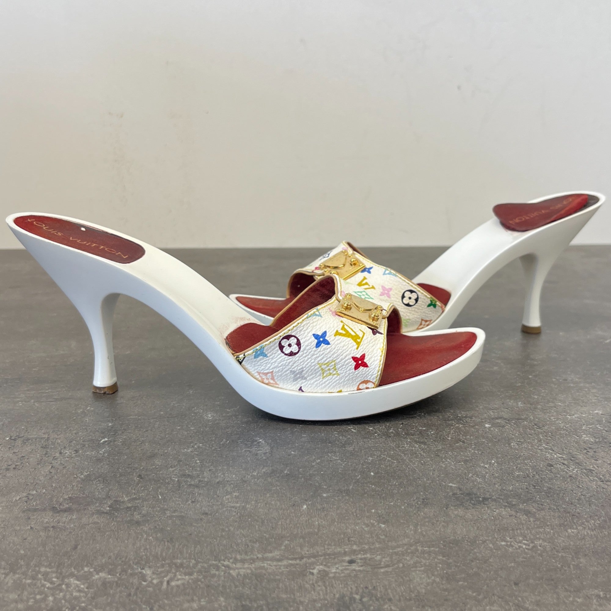 Women's Multicolour Monogram Marukami Heels White Size EU 38 / UK 5