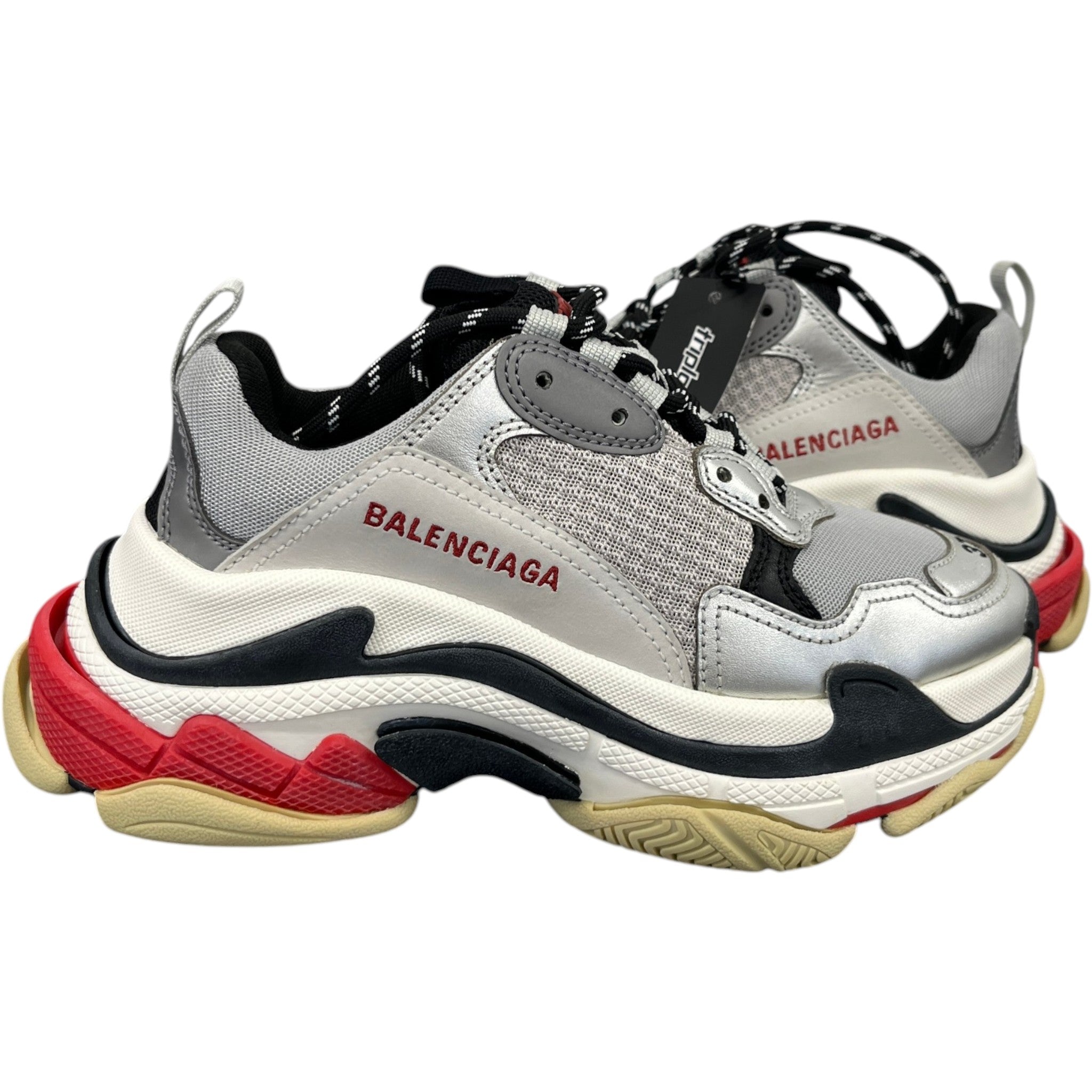 Women's Triple S Low Trainers Silver Size EU 37 / UK 4