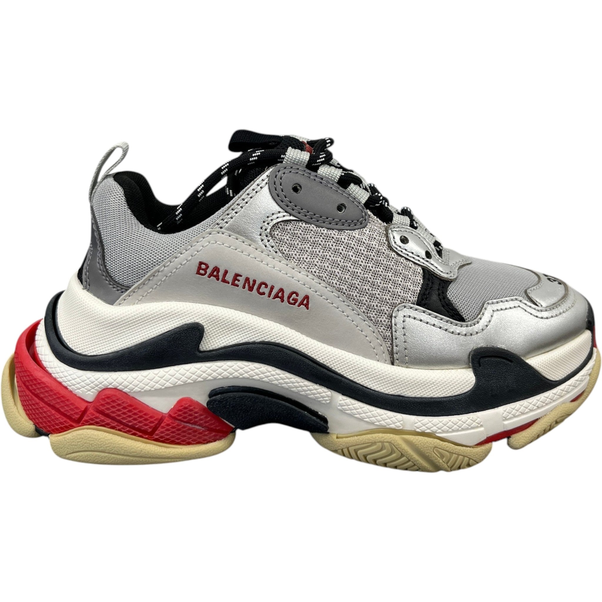 Women's Triple S Low Trainers Silver Size EU 37 / UK 4