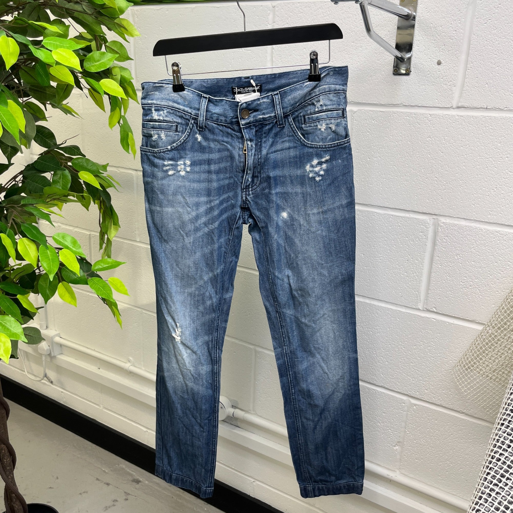 Men's Plaque Logo Jeans Blue Size IT 46 / UK 30