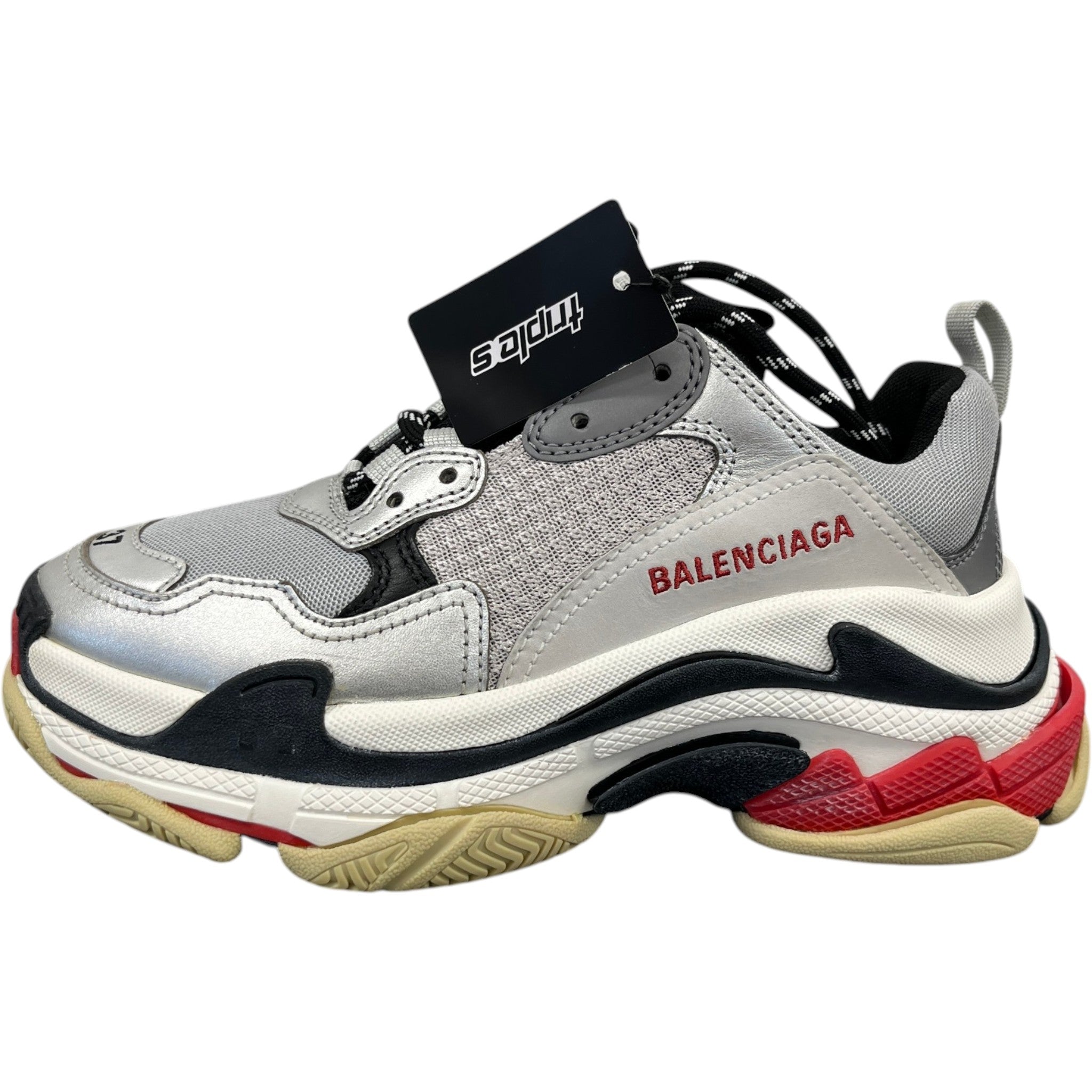 Women's Triple S Low Trainers Silver Size EU 37 / UK 4