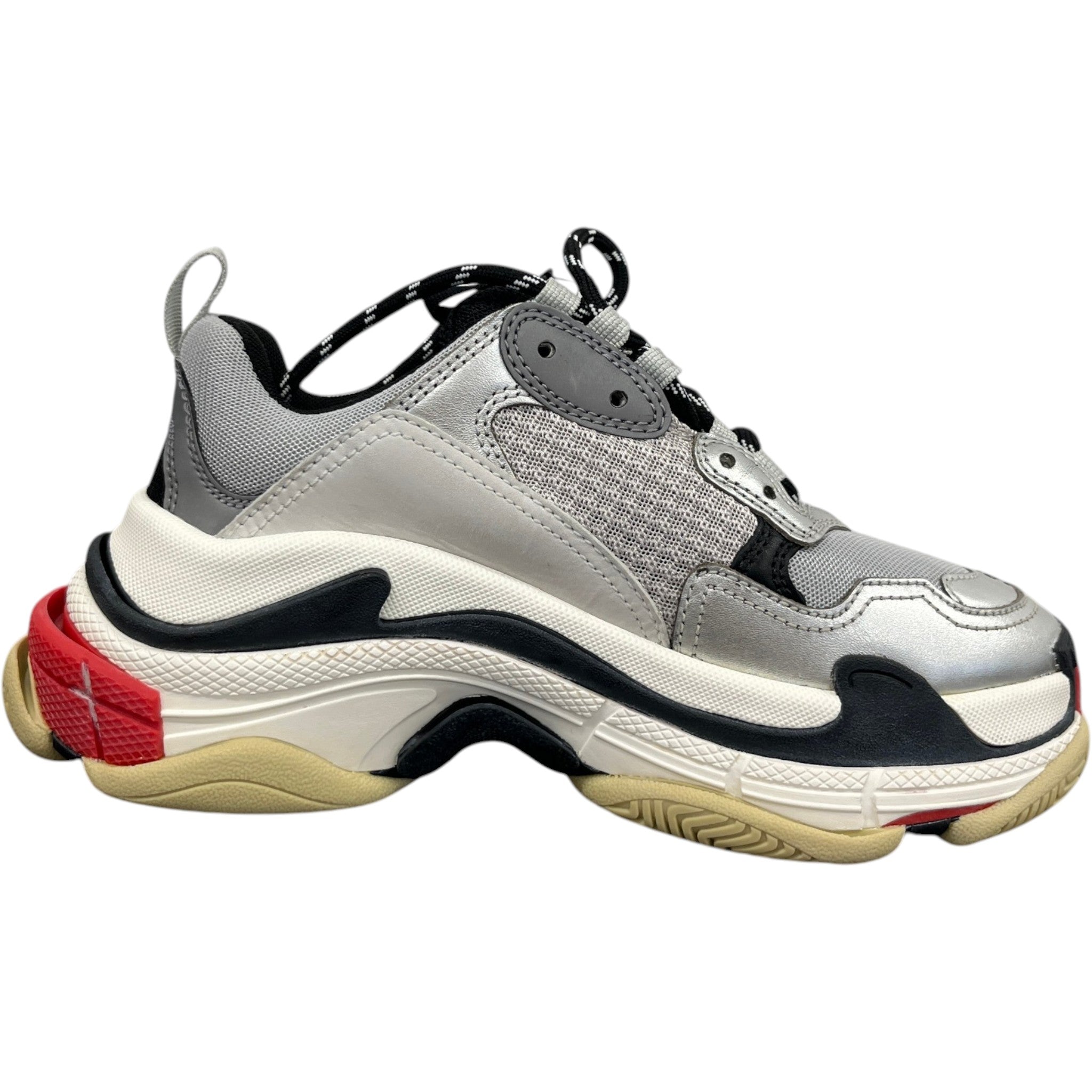 Women's Triple S Low Trainers Silver Size EU 37 / UK 4