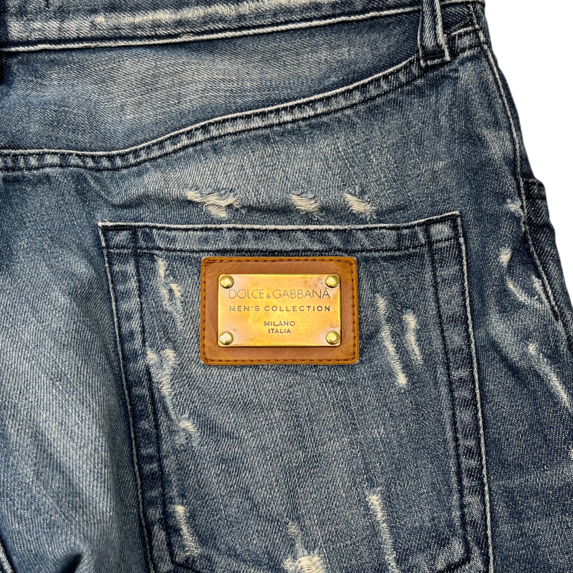 Men's Plaque Logo Jeans Blue Size IT 46 / UK 30