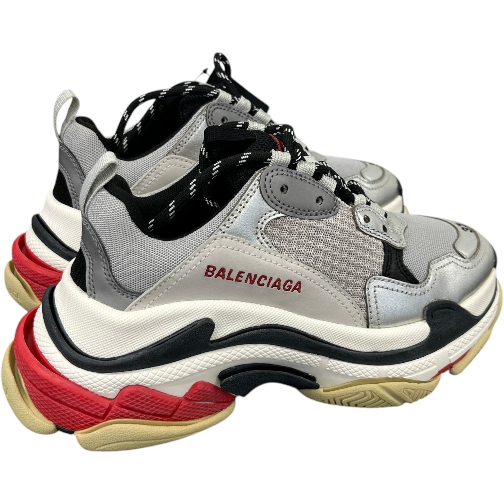 Women's Triple S Low Trainers Silver Size EU 37 / UK 4