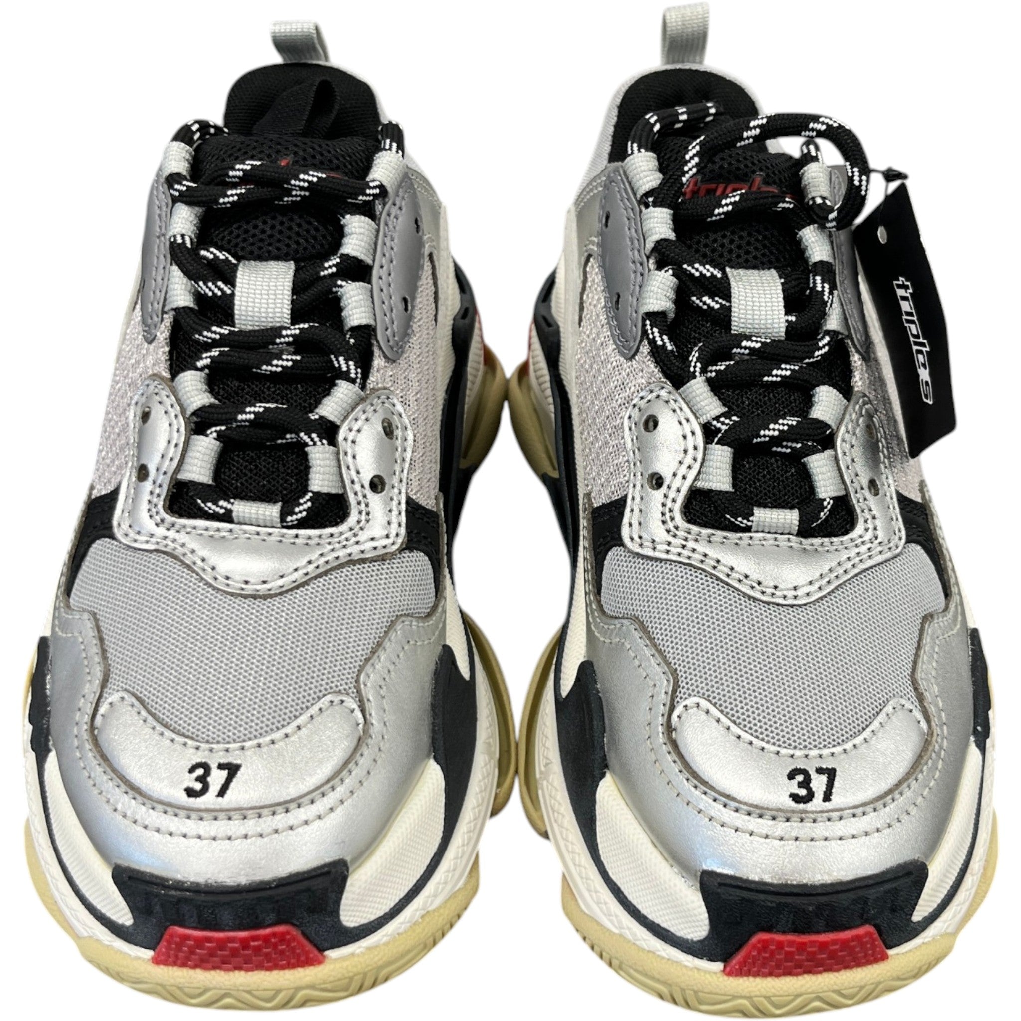 Women's Triple S Low Trainers Silver Size EU 37 / UK 4