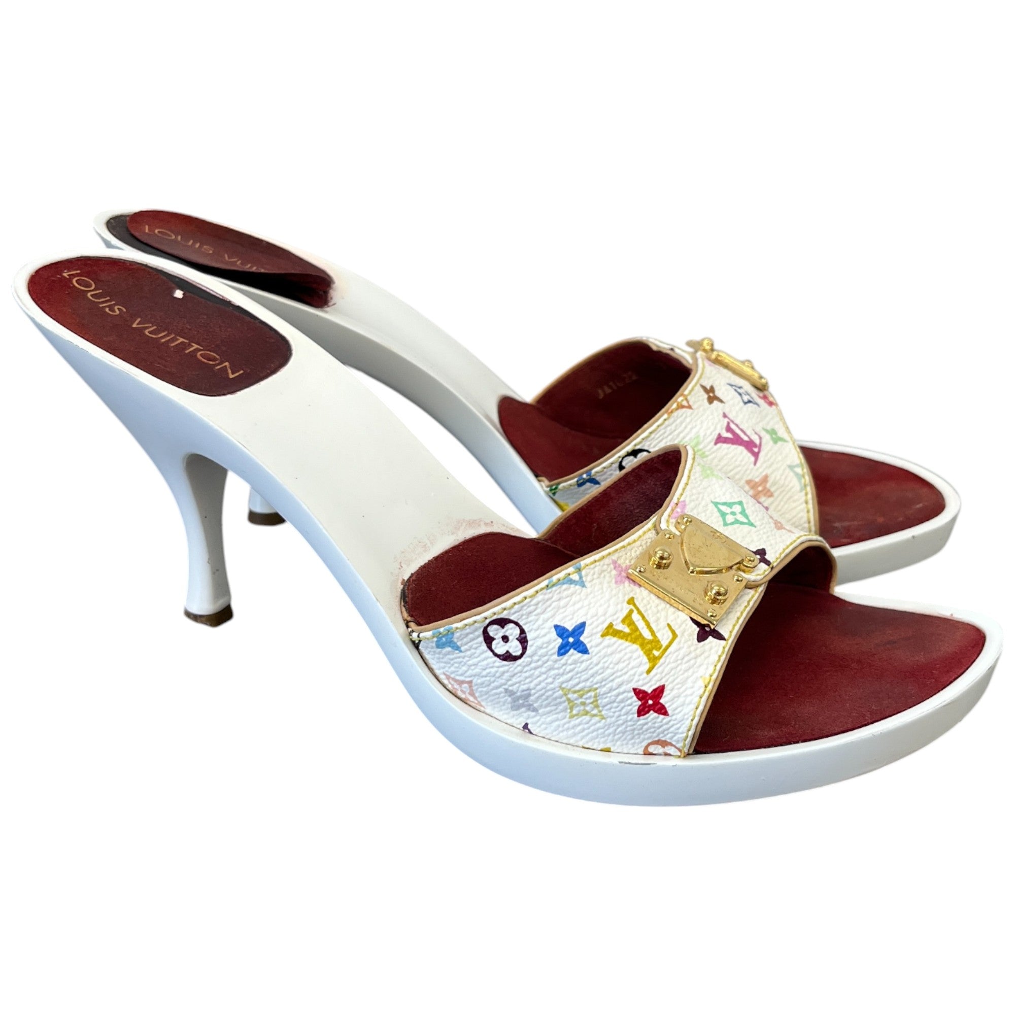 Women's Multicolour Monogram Marukami Heels White Size EU 38 / UK 5