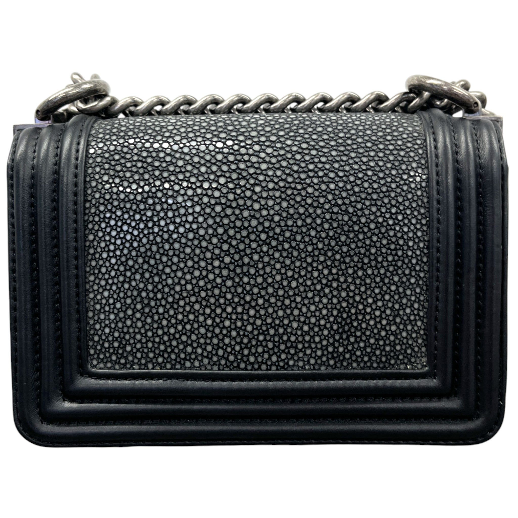 Women's Galuchat Stingray Mini Boy Flap Bag Black