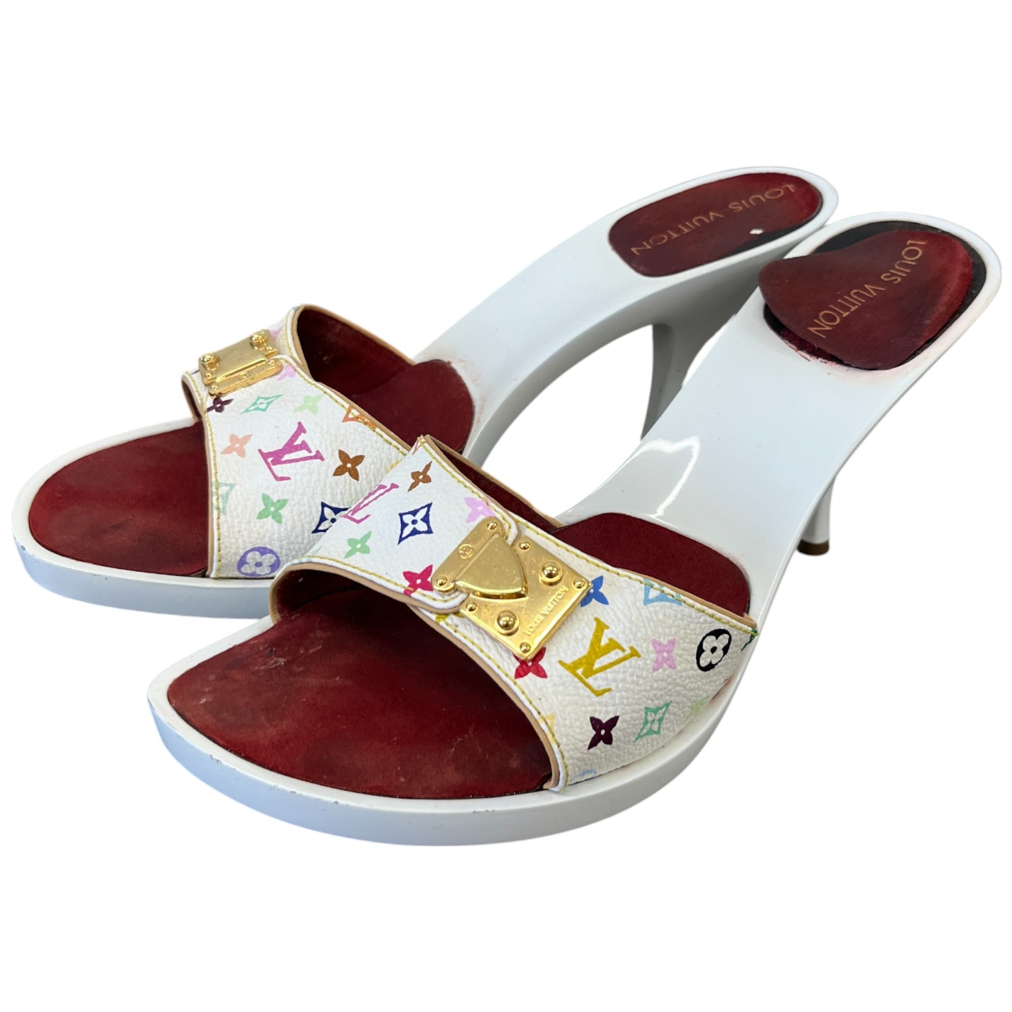 Women's Multicolour Monogram Marukami Heels White Size EU 38 / UK 5