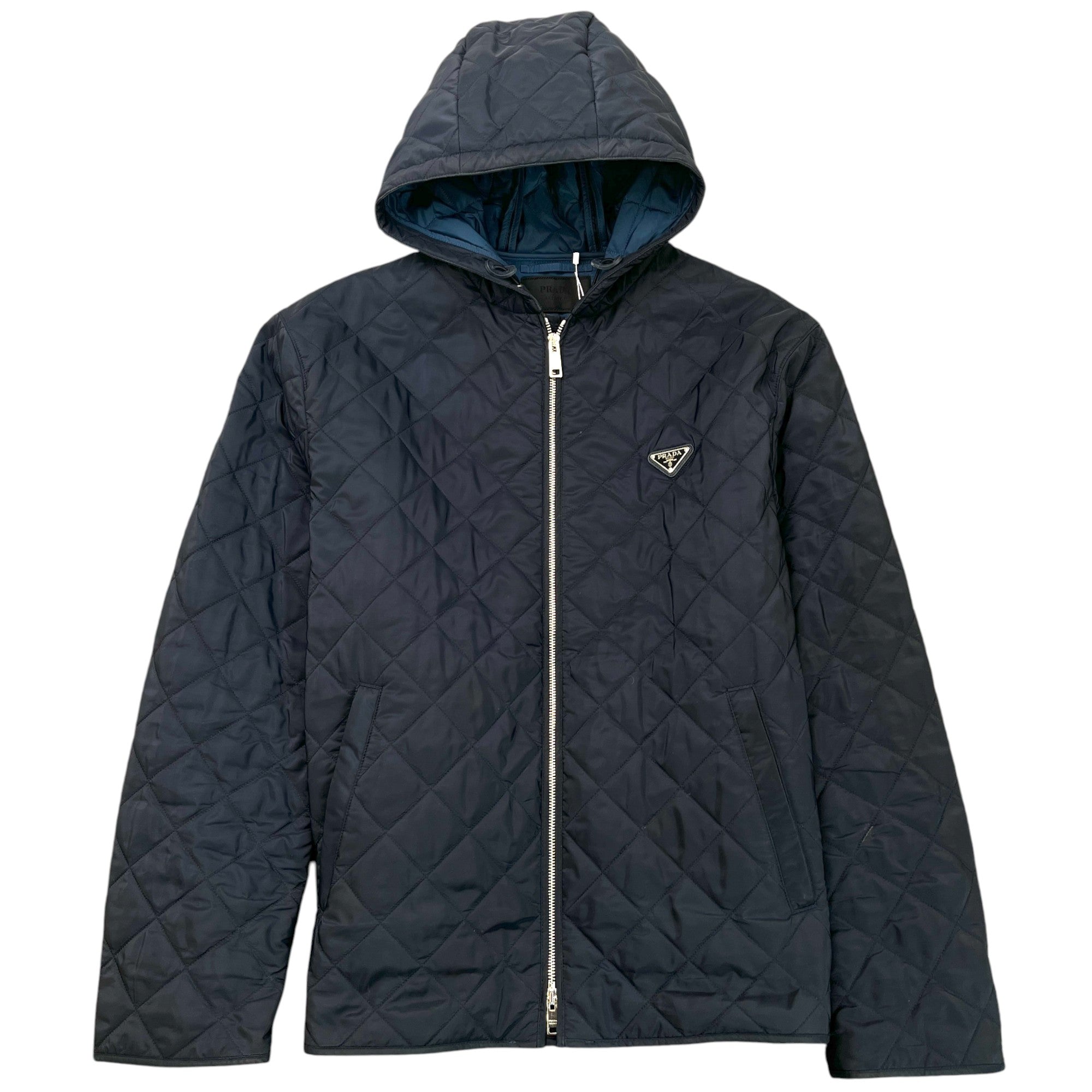 Men's Plaque Logo Down Jacket Navy Size IT 50 / L