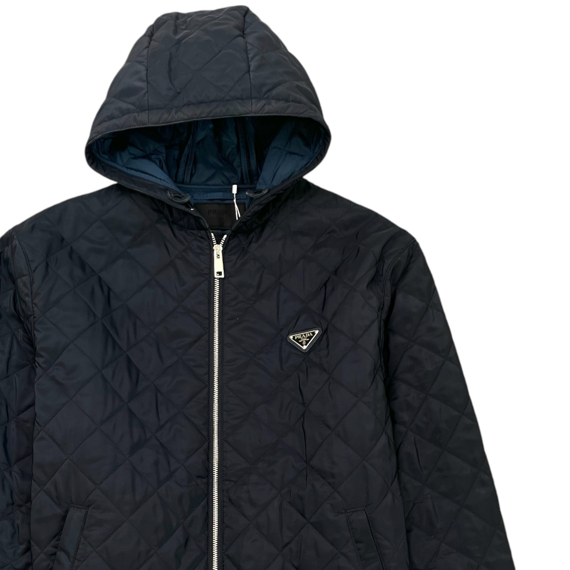 Men's Plaque Logo Down Jacket Navy Size IT 50 / L