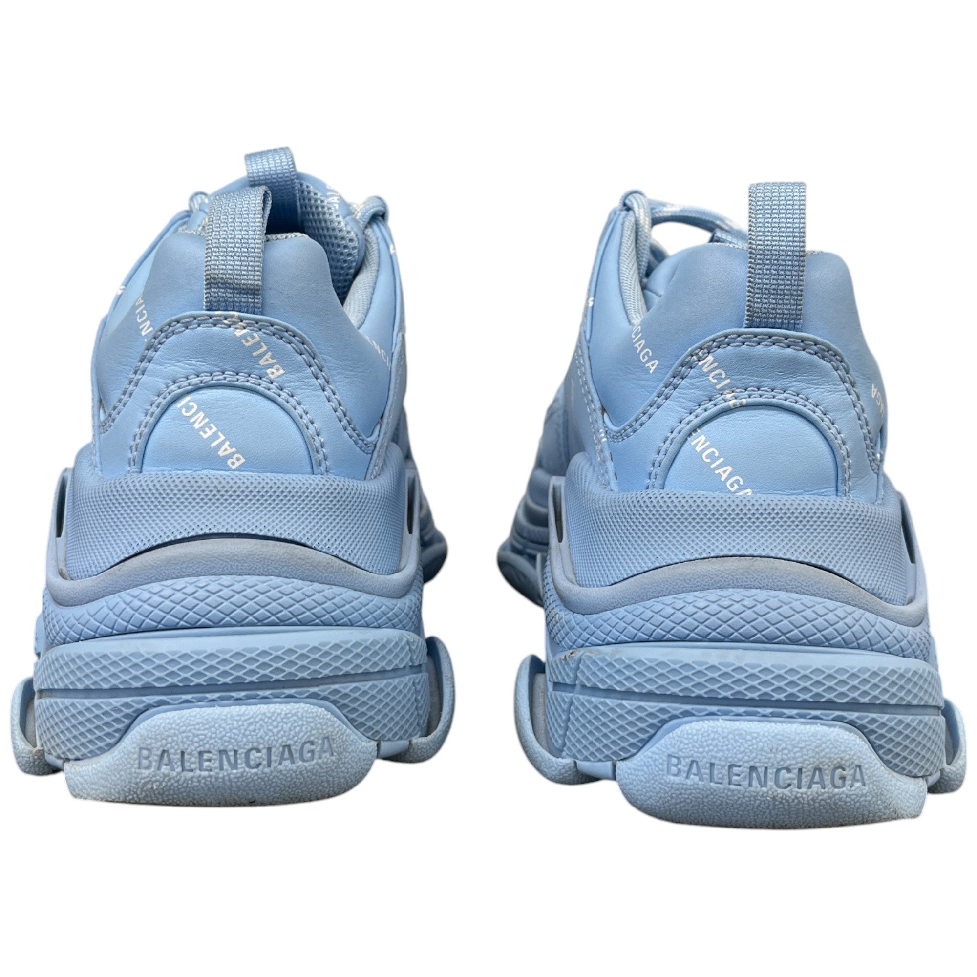 Women's Triple S All Over Logo Low Trainers Blue Size EU 35 / UK 2