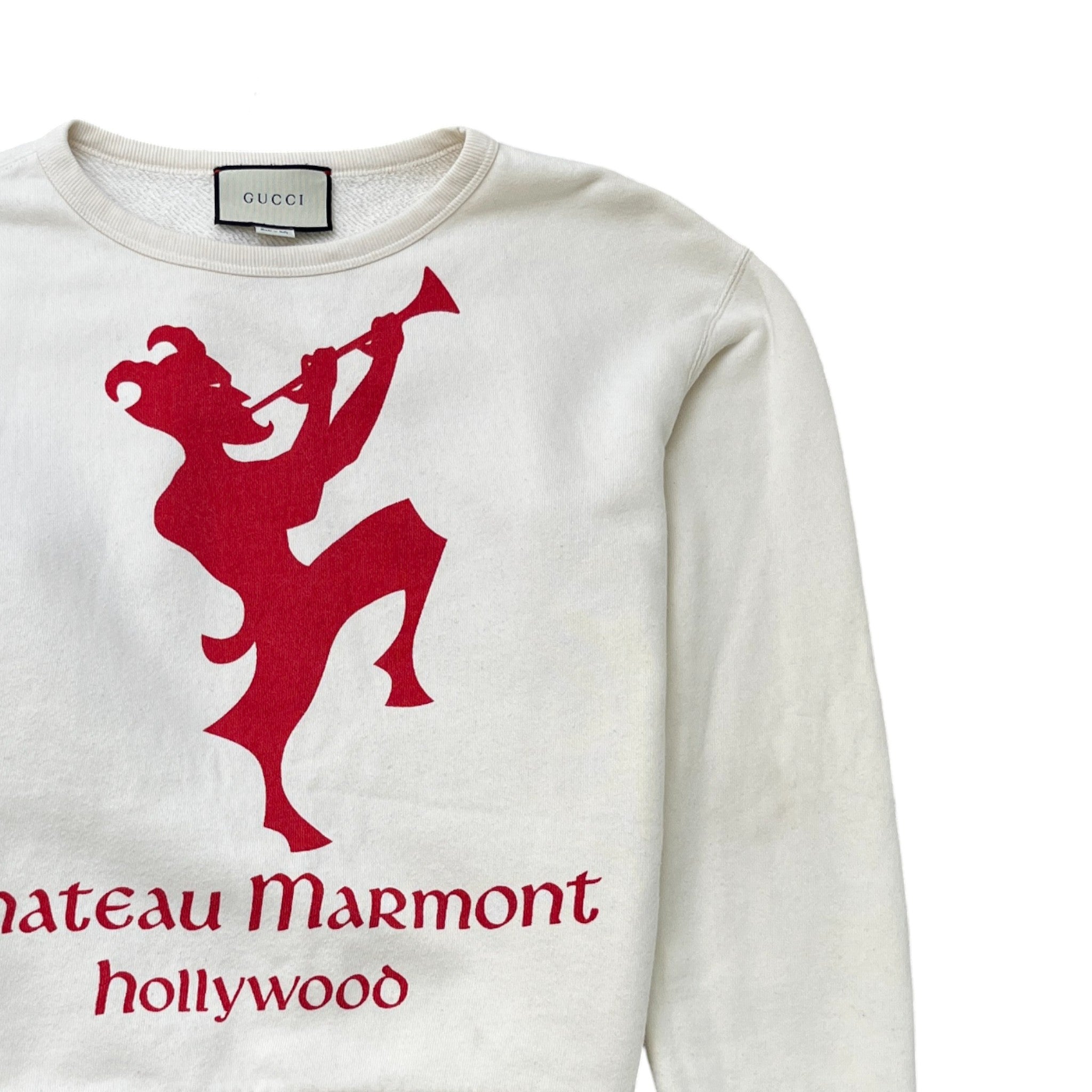 Men's Chateau Marmont Logo Print Sweatshirt Cream Size XS