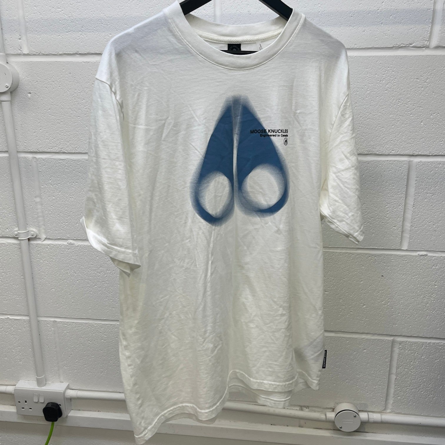 Men's Spray Painted Logo T-Shirt White Size L
