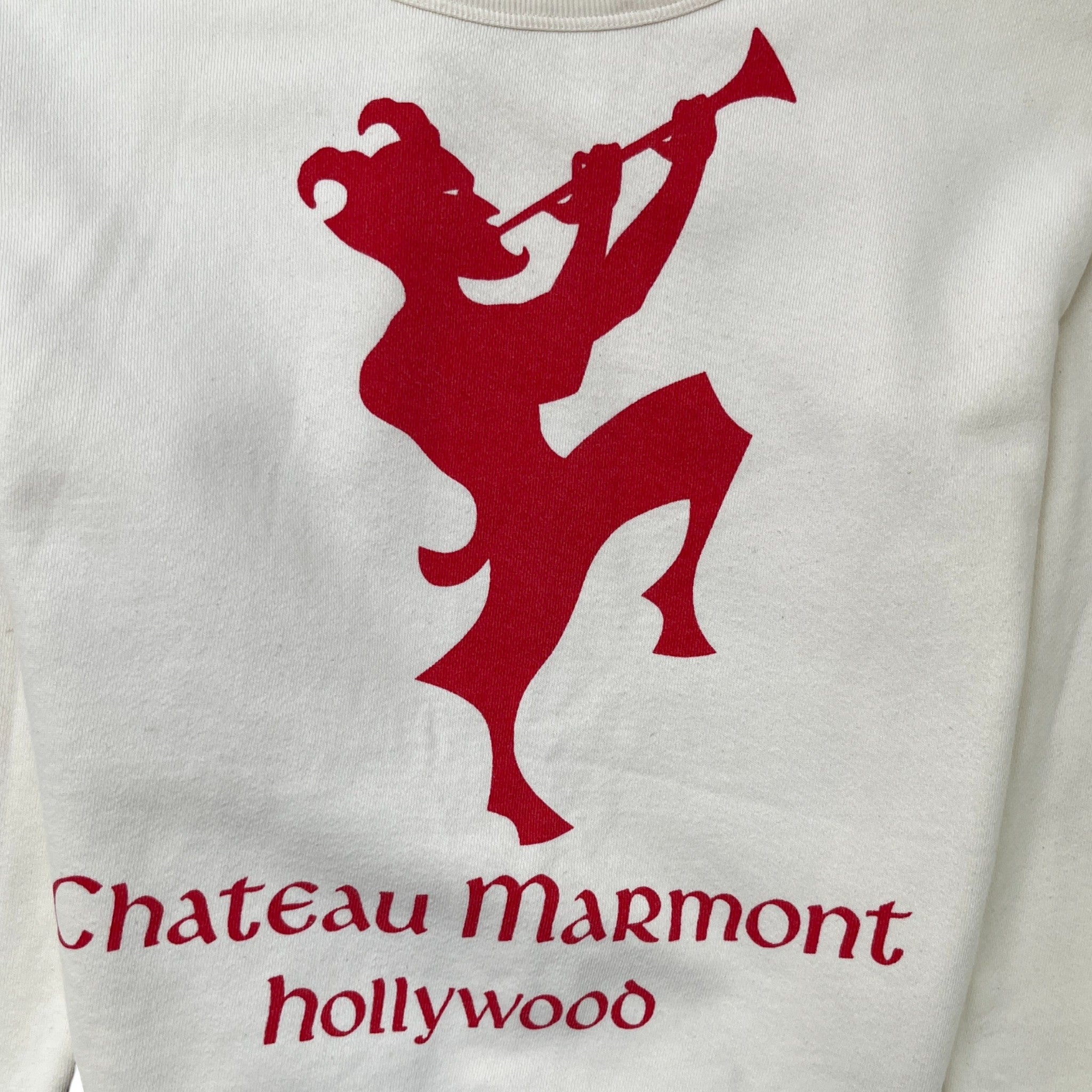 Men's Chateau Marmont Logo Print Sweatshirt Cream Size XS
