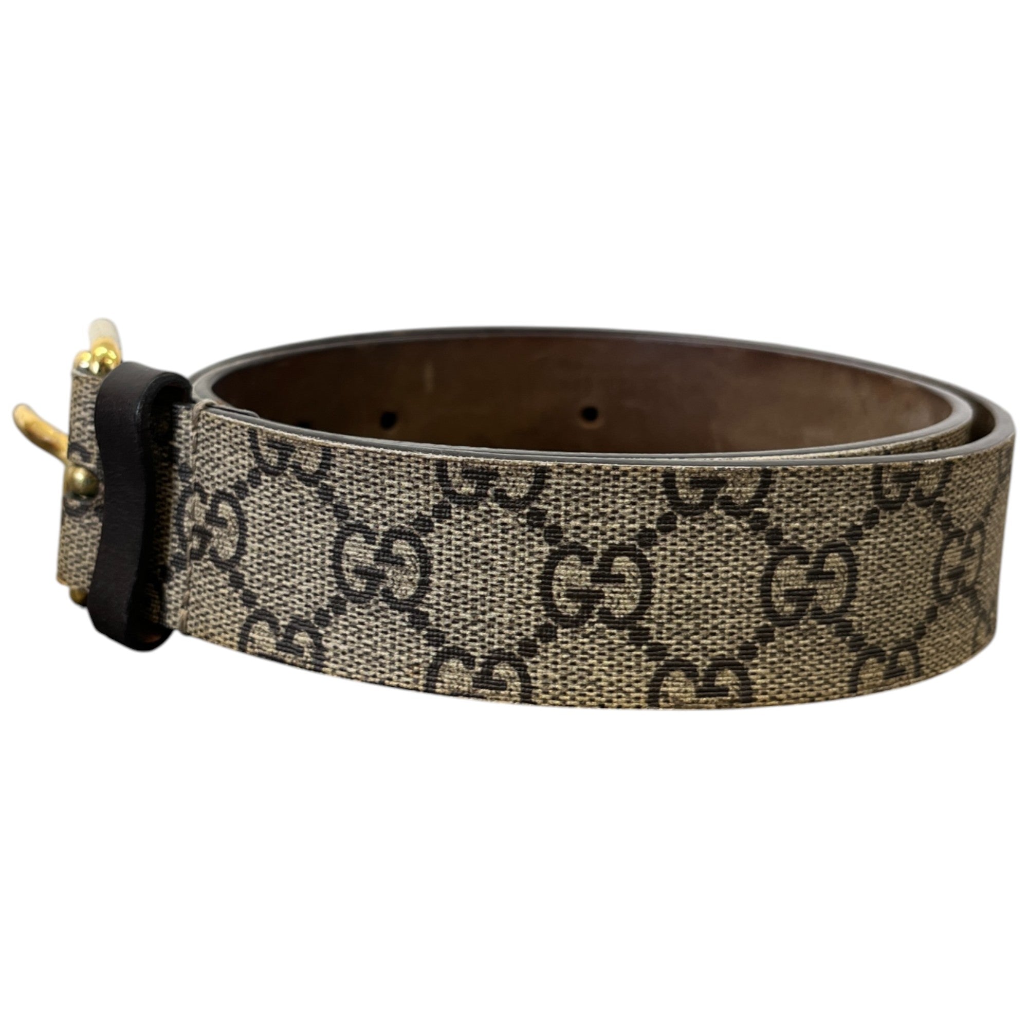 Men's Gg Supreme Tiger Print Belt Beige Size 85CM / UK 10