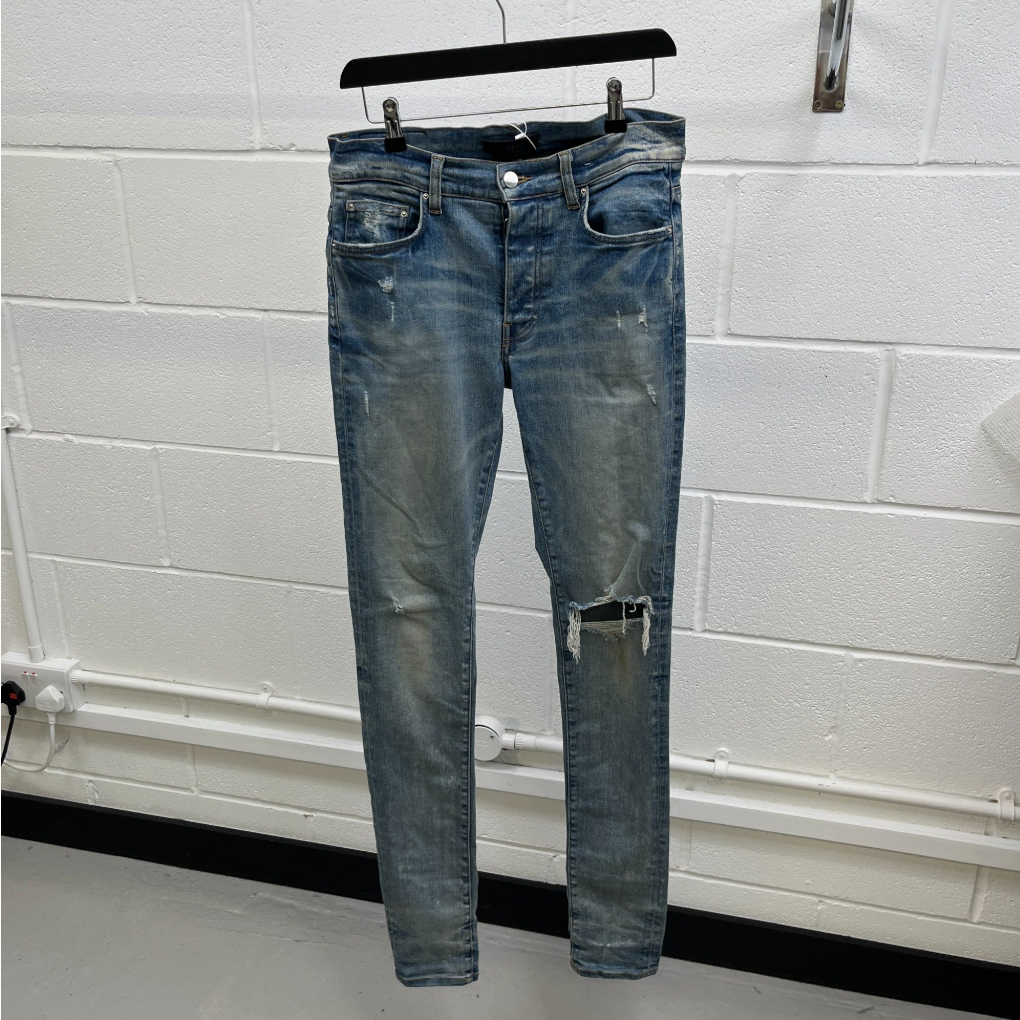 Men's Mx1 Distressed Jeans Blue Size Waist 30"